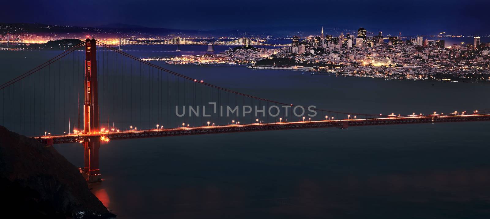 San Fransisco Skyline night shot from high viewpoint