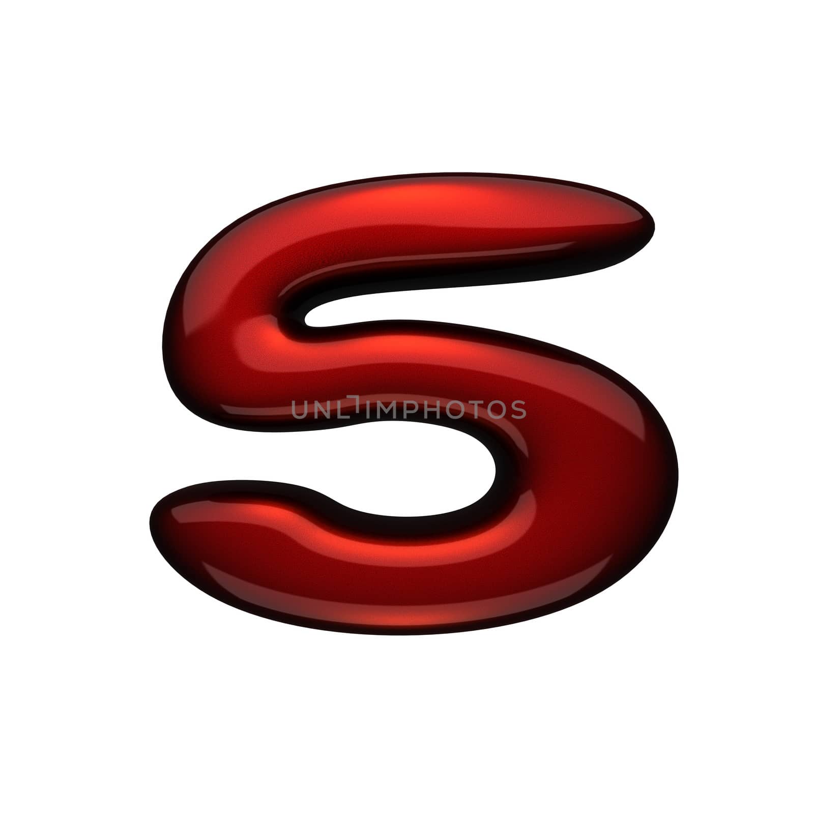isolated red metal figure