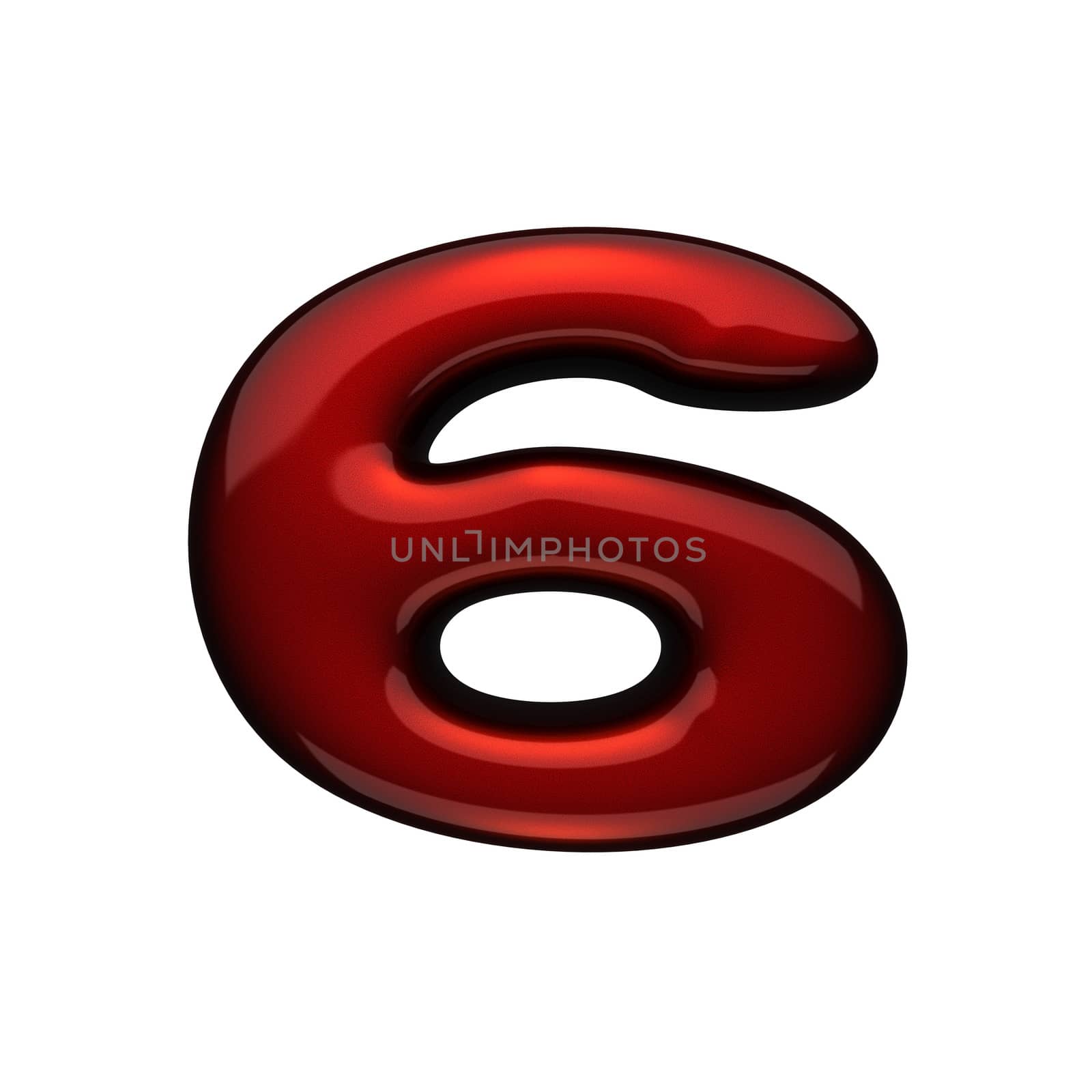 isolated red metal figure