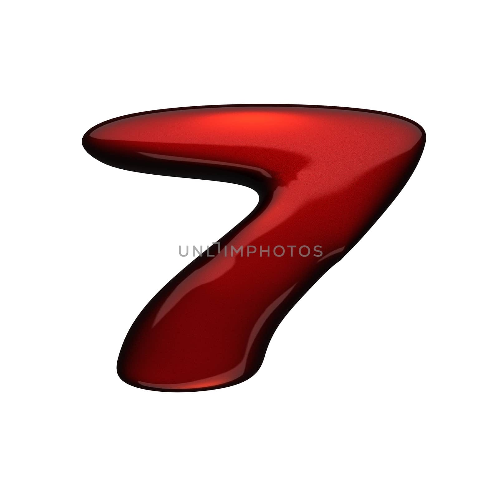 isolated red metal figure