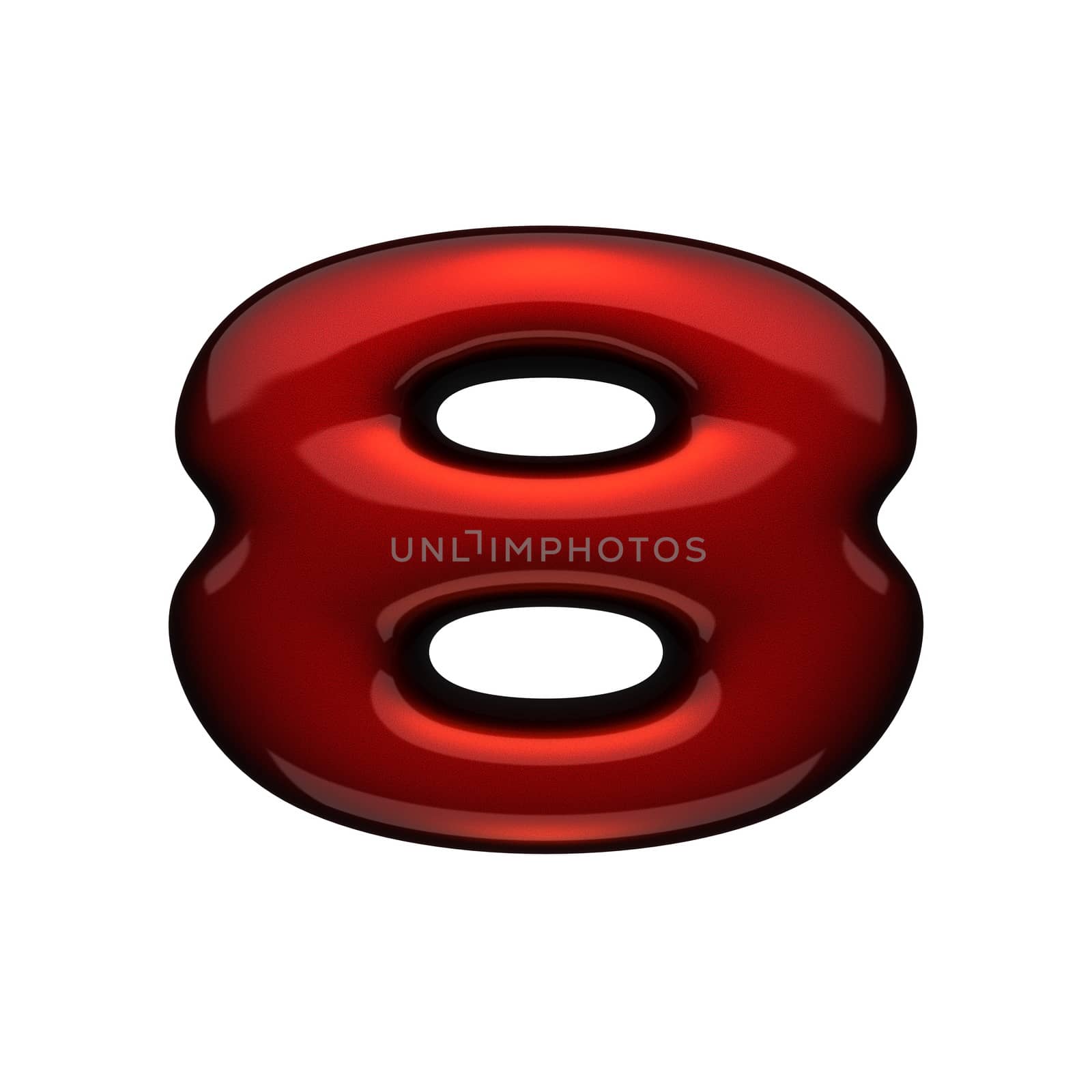 isolated red metal figure