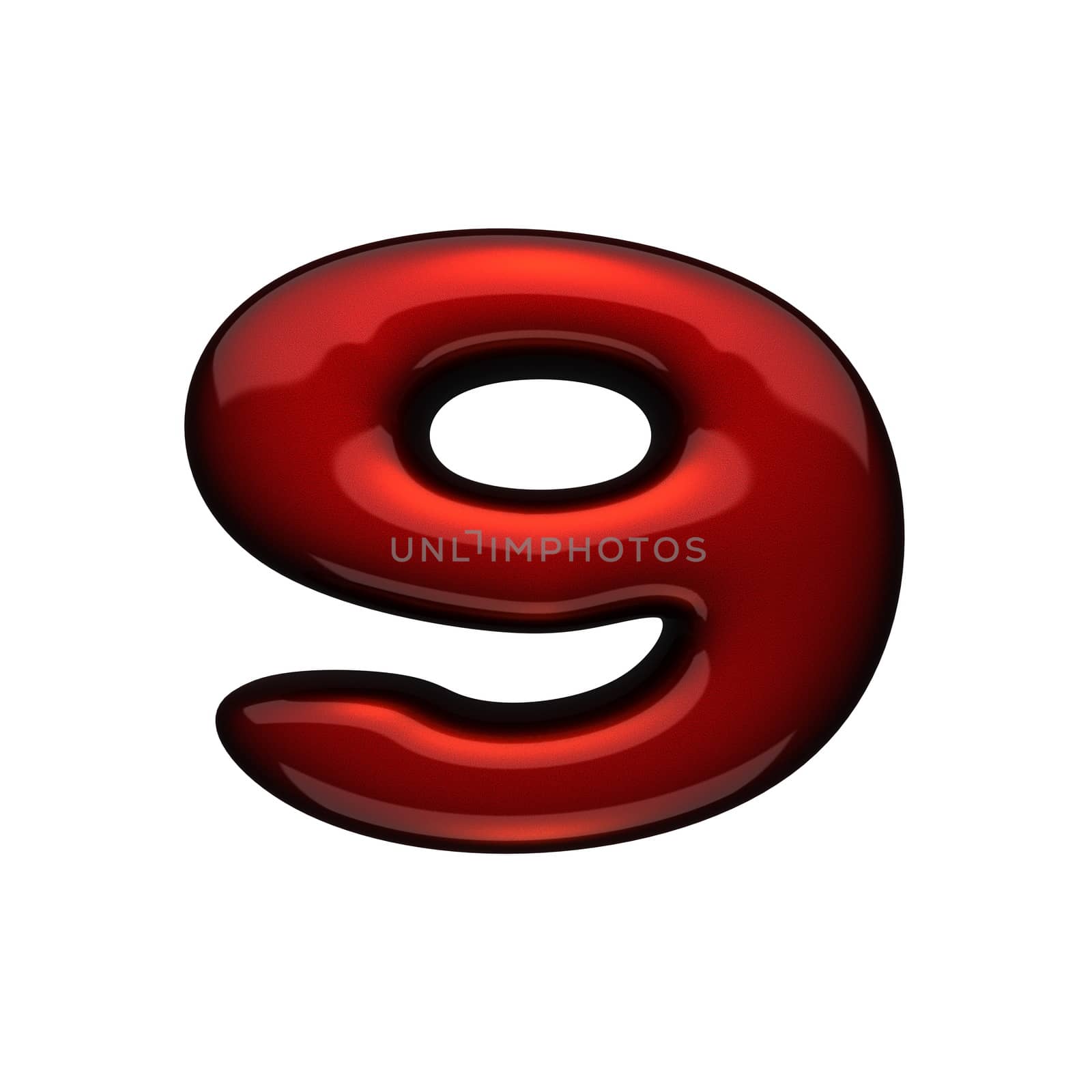 isolated red metal figure