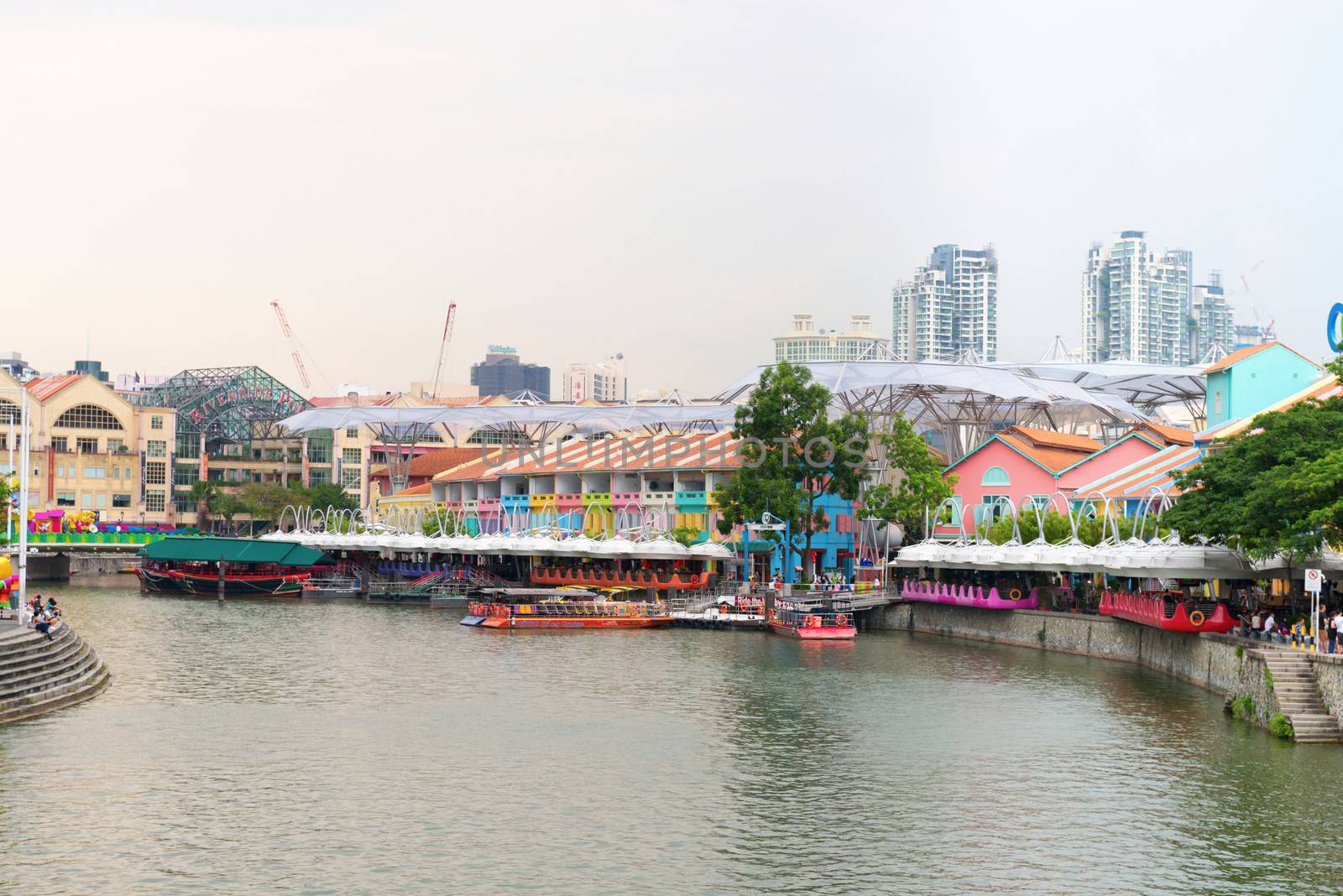 Clarke Quay is a historical riverside quay in Singapore by iryna_rasko