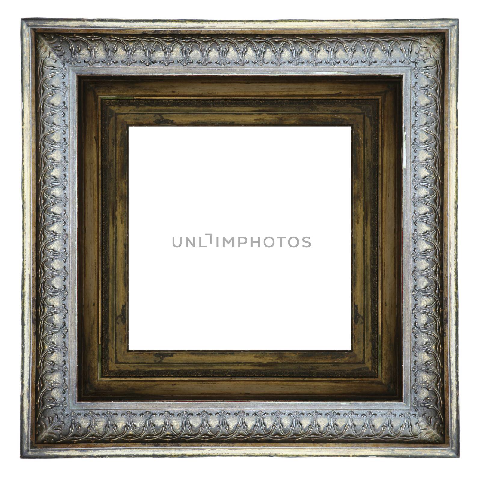 antique classical frame isolated on white background