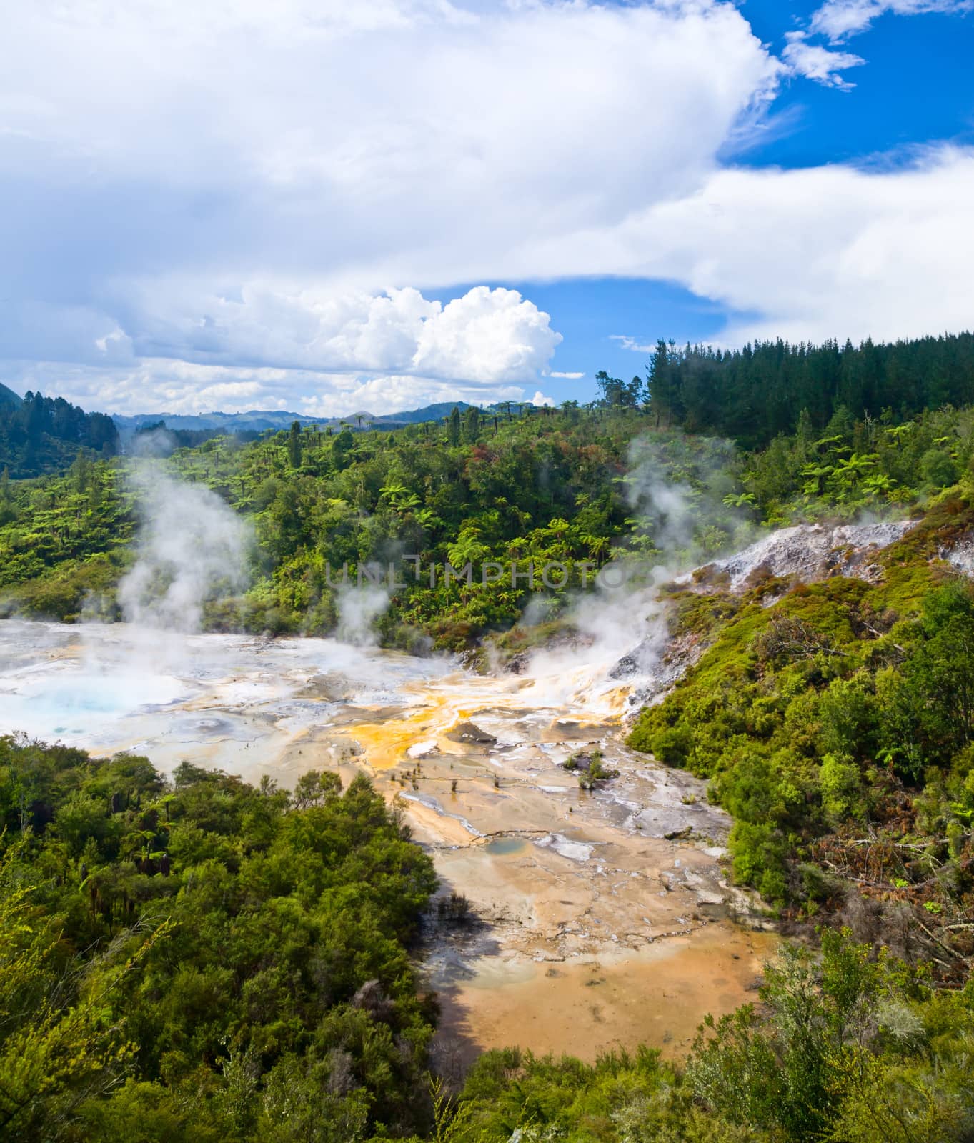 Orakei Korako Cave and Thermal Park geothermal area in New Zealand