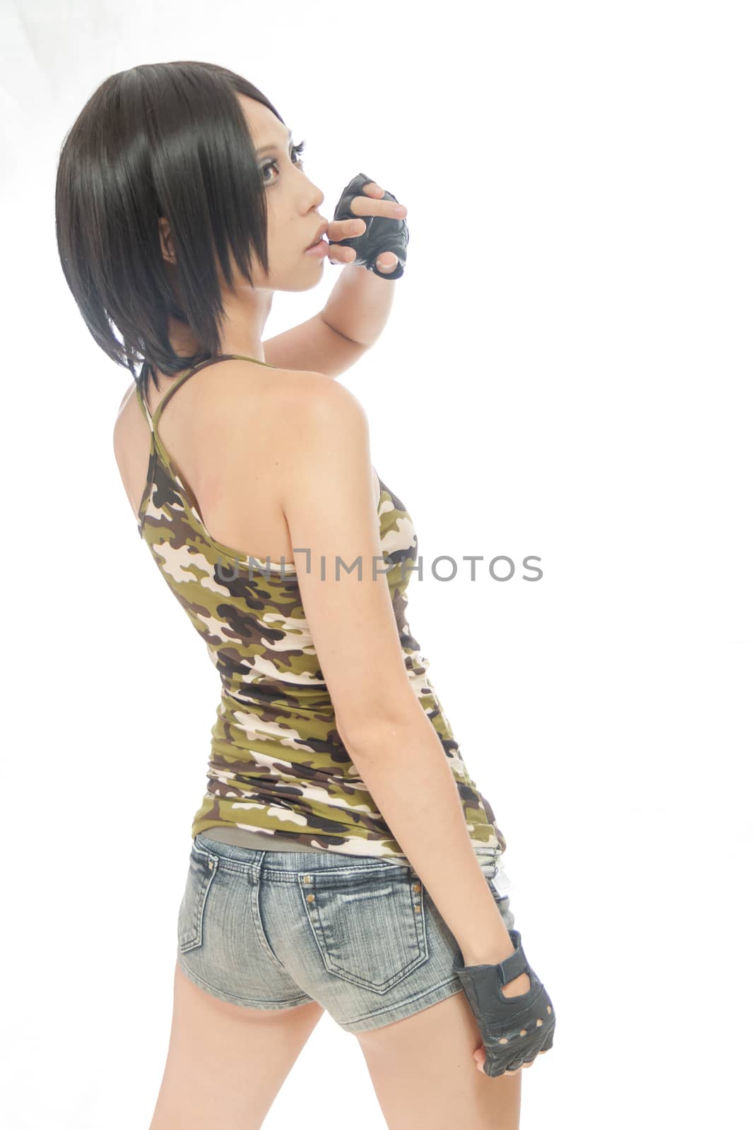 Female in military camouflage by imagesbykenny