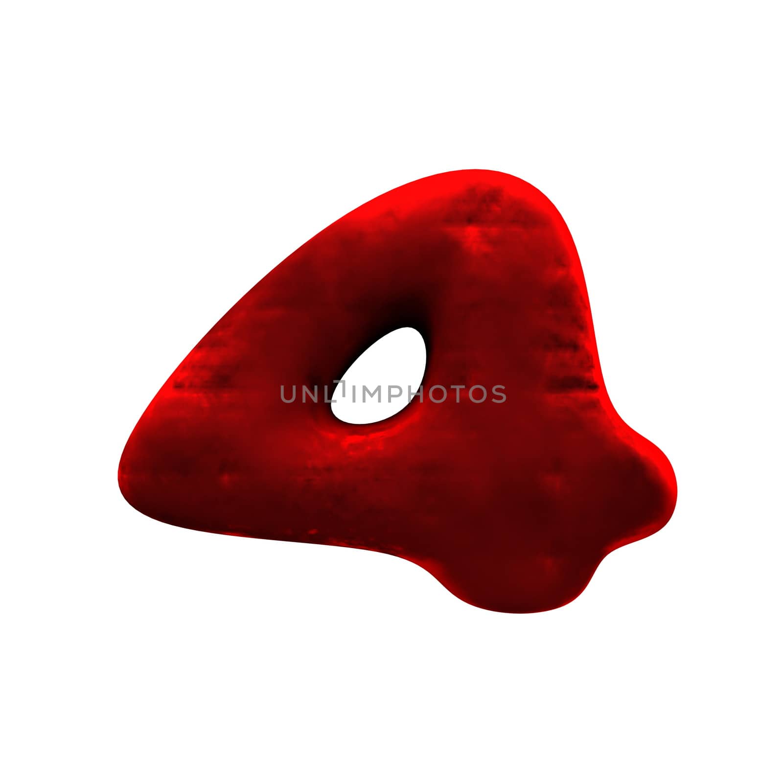 isolated red clay figure