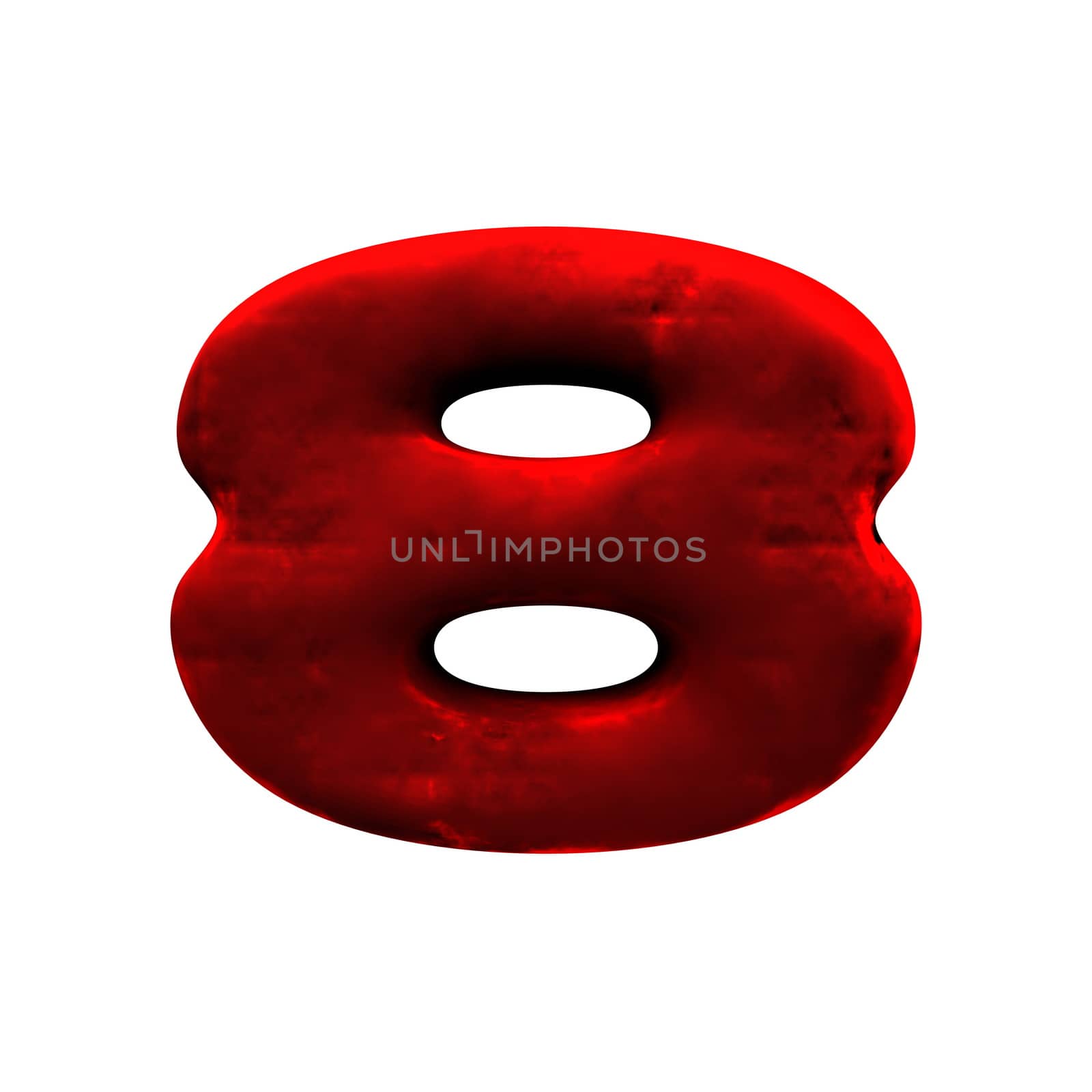 isolated red clay figure