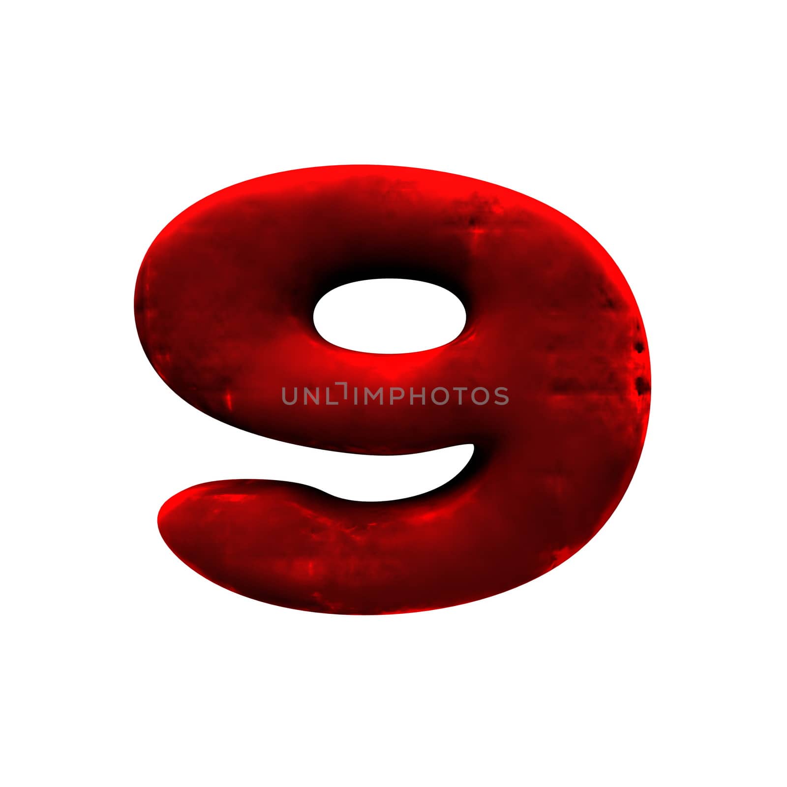 isolated red clay figure