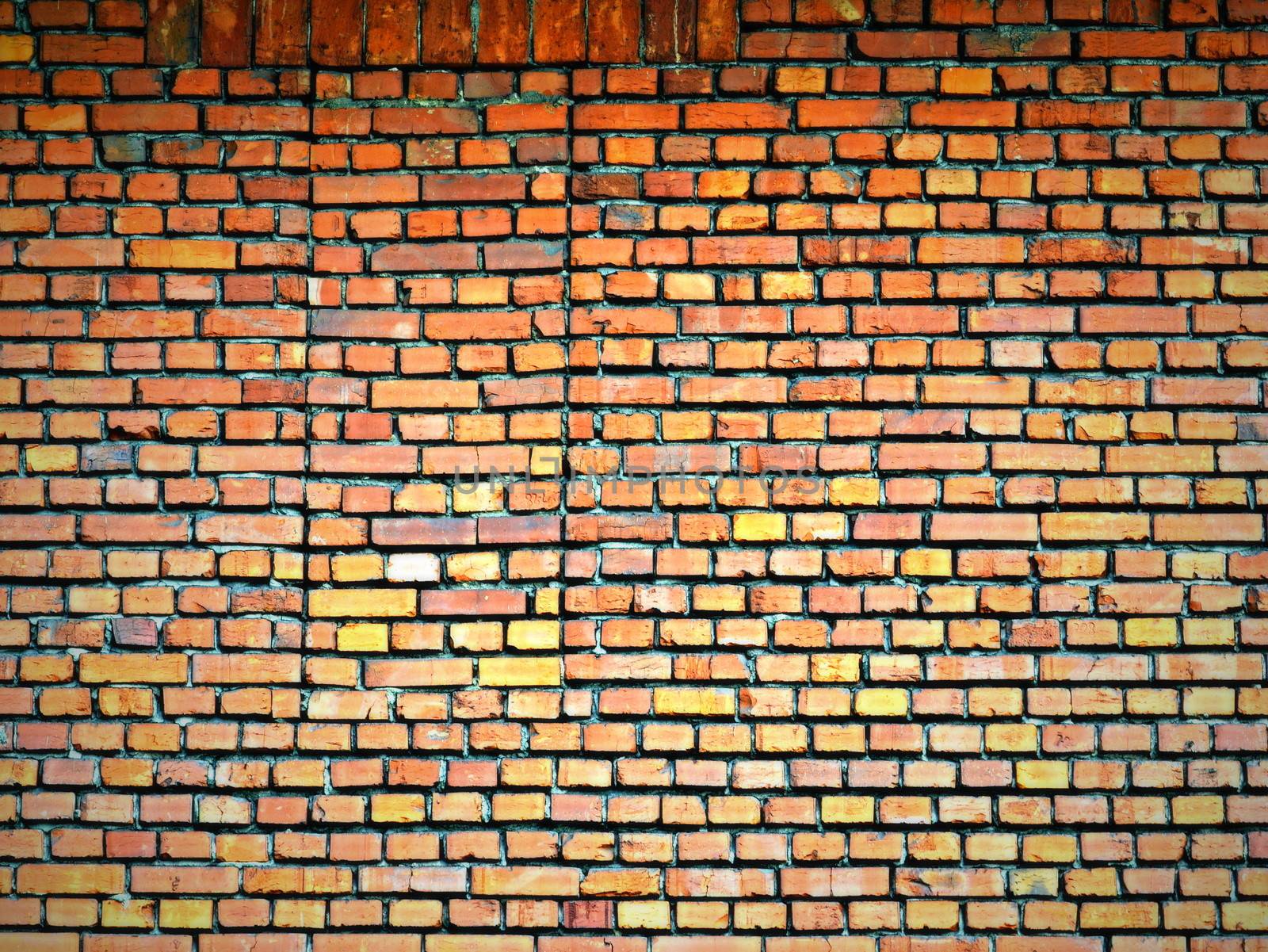 orange brick wall by Ahojdoma