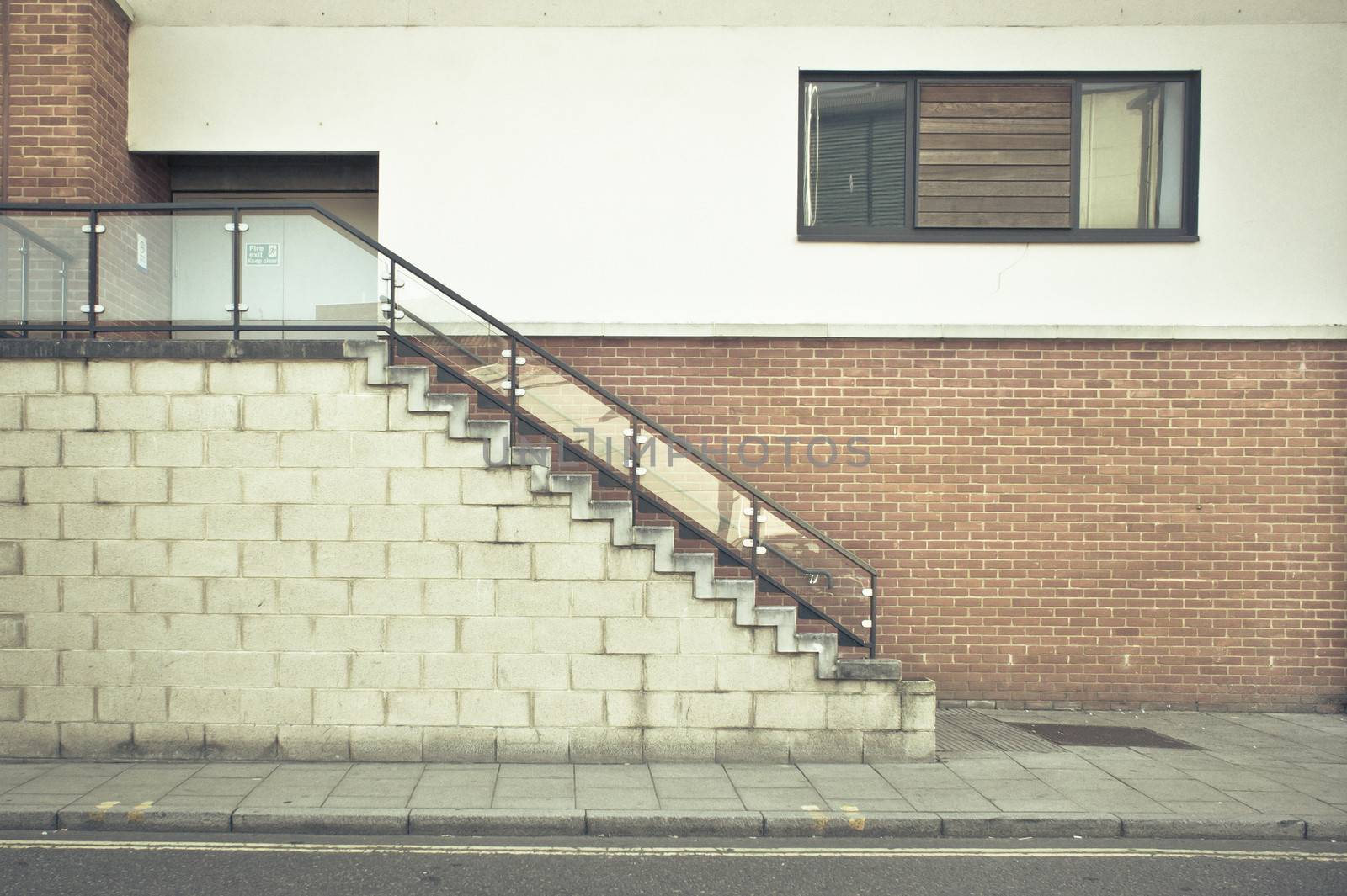 Flight of stairs outside a modern building