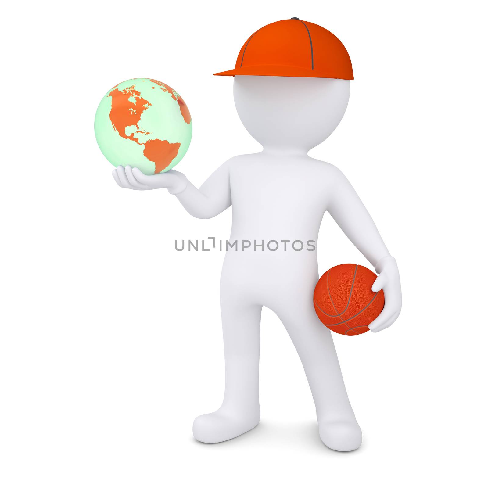 3d basketball player with the earph by cherezoff