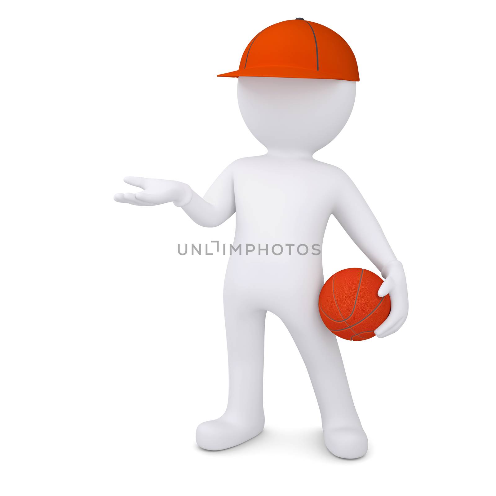 3d basketball player with the ball by cherezoff
