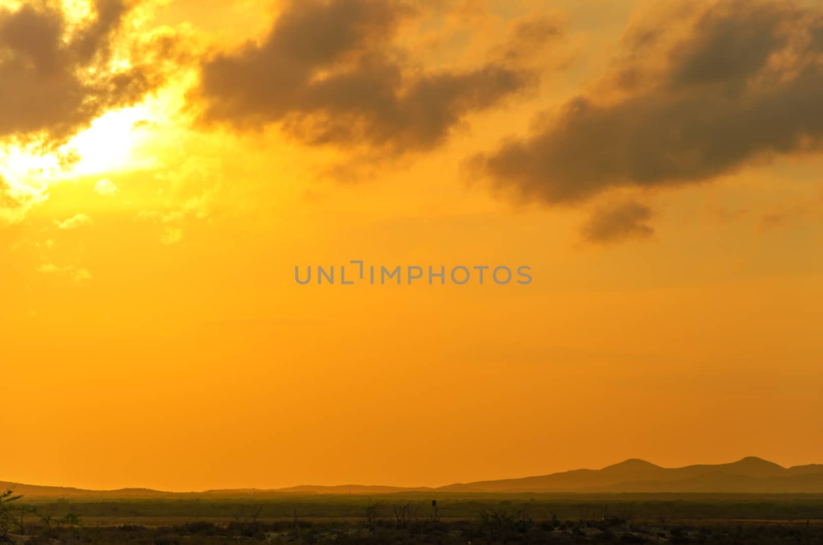 Early morning view in the town Cabo de la Vela in La Guajira, Colombia