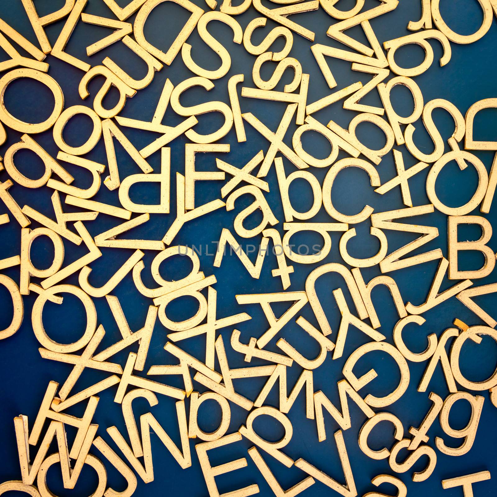 Alphabet letters on a magnetic board