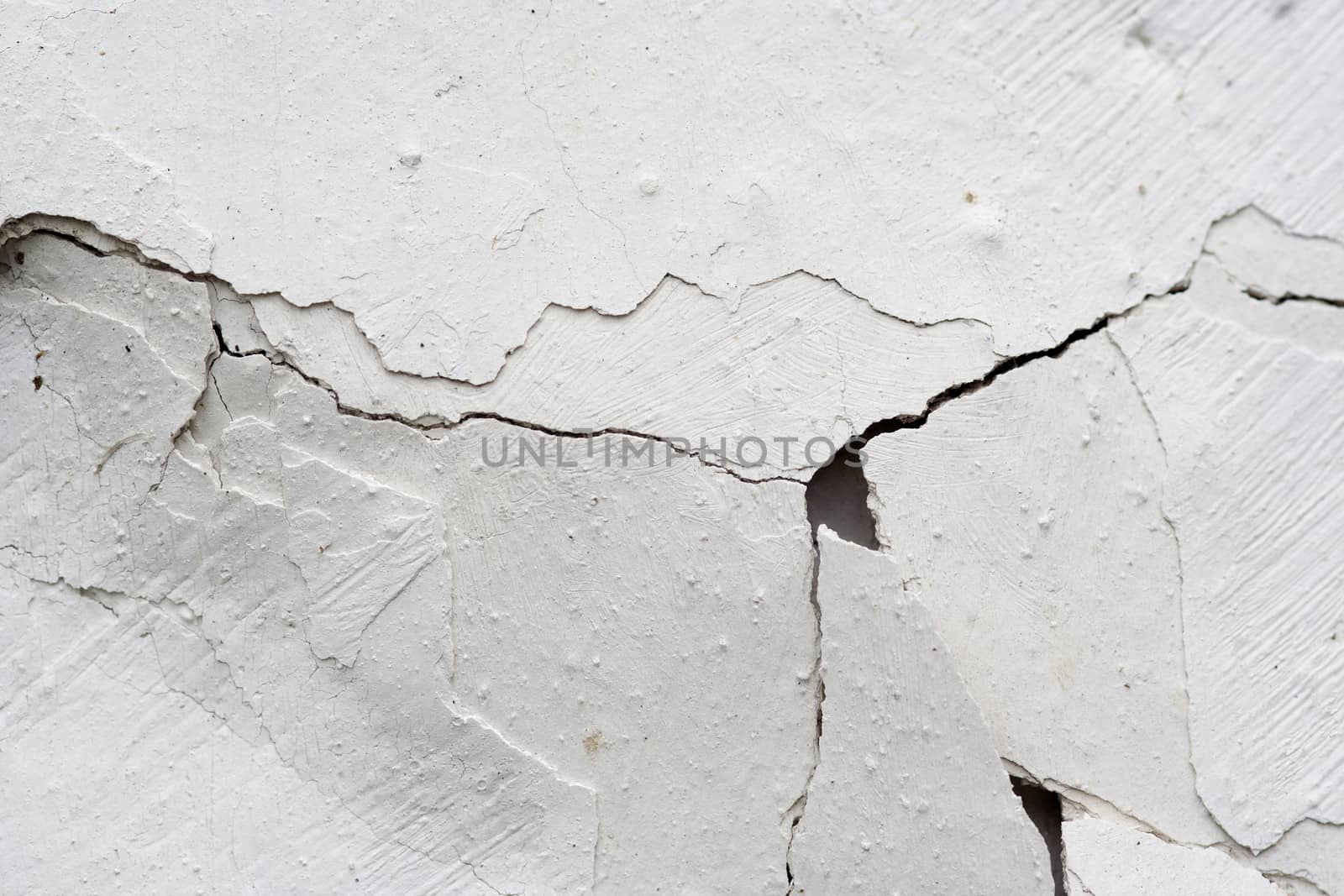Detail of the cracked stucco - abstract grunge background