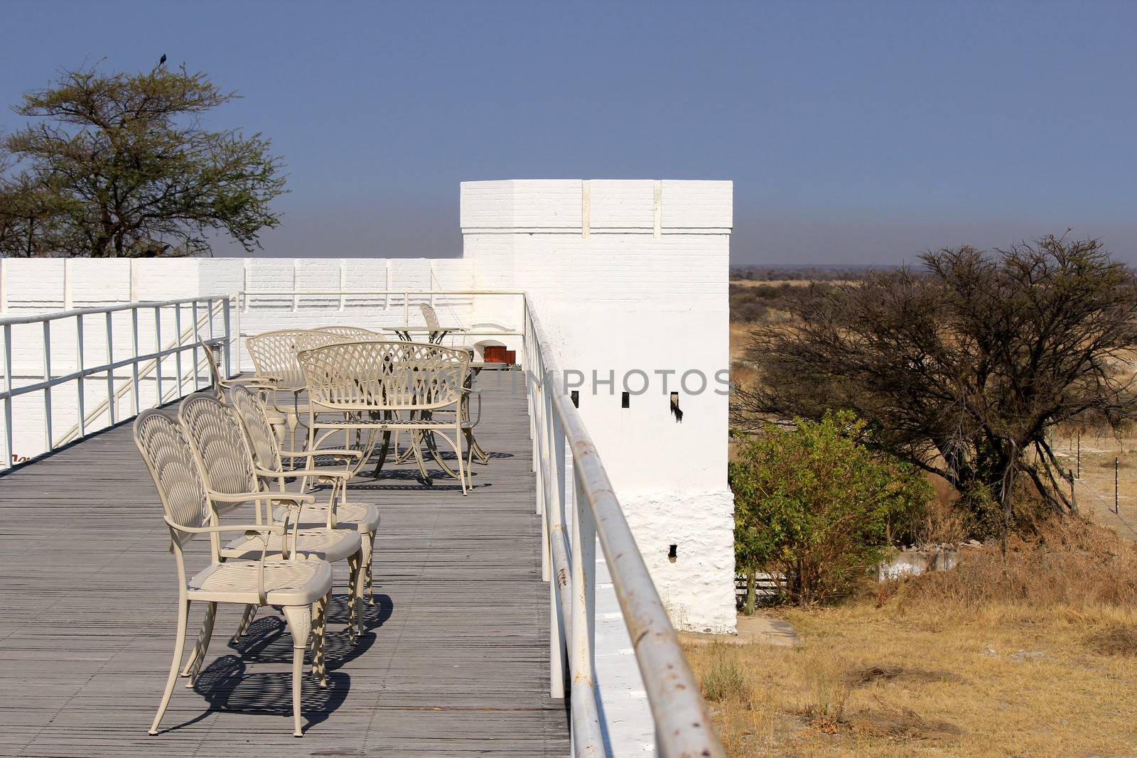 Namutoni Fort, entrance to Etosha National Park, Namibia. (a fort that was originally a German police post and later as a place to hold English prisoners in World War I)
