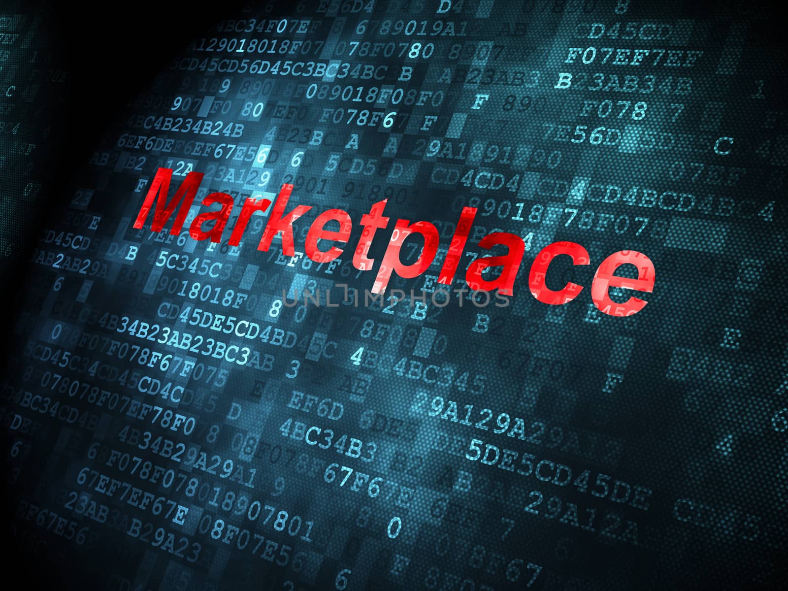 Marketing concept: Marketplace on digital background by maxkabakov