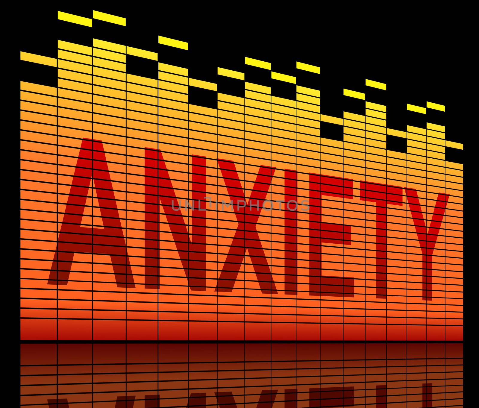 Illustration depicting equilizer levels with an anxiety concept.