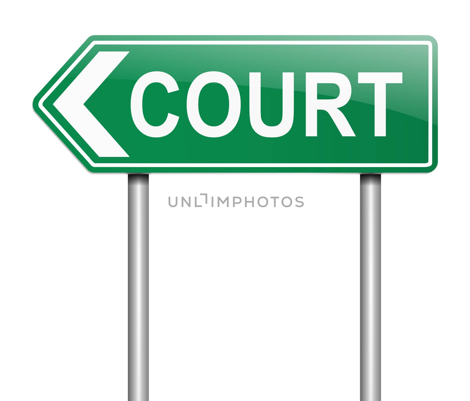 Illustration depicting a sign with a court concept.