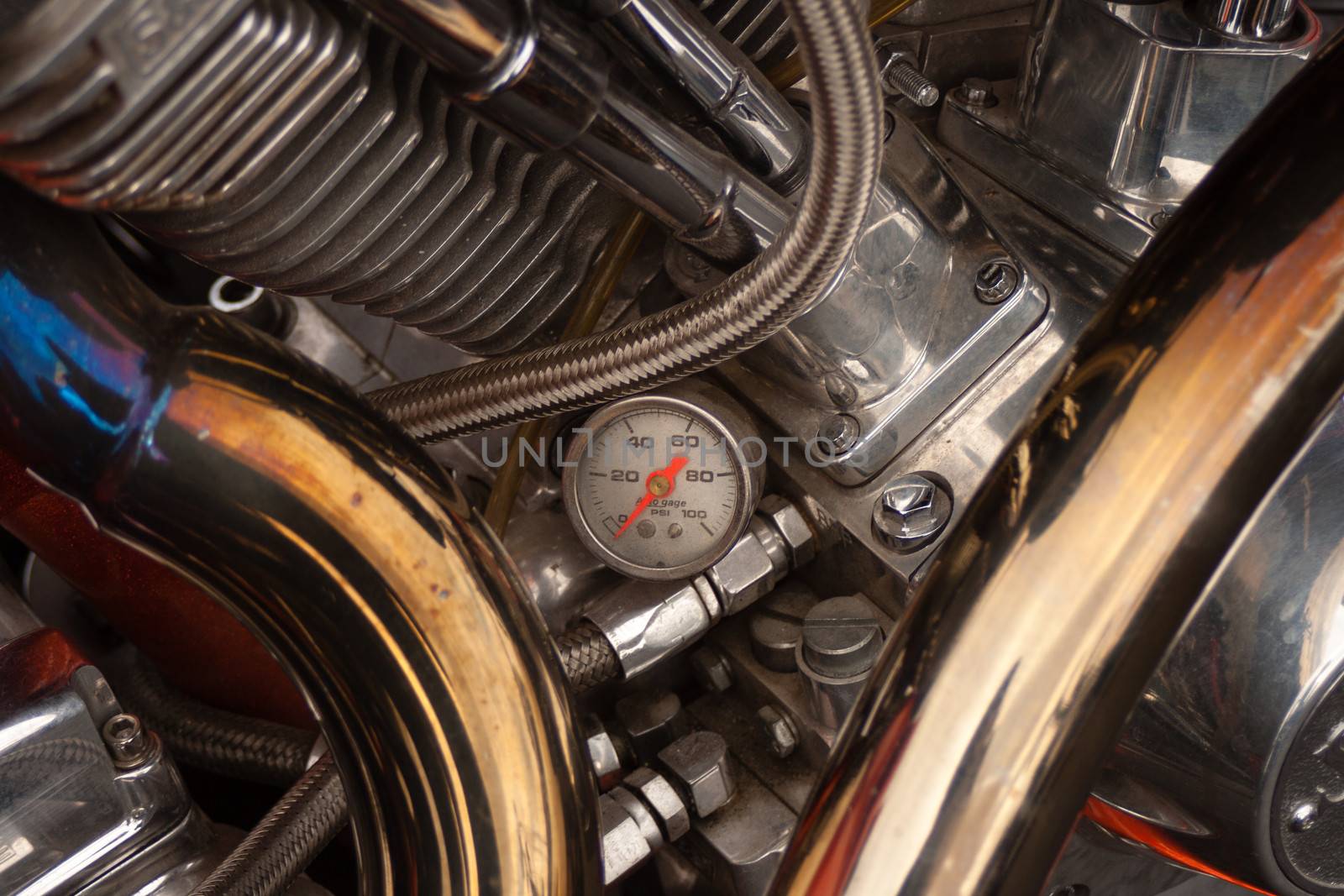 The big motorcycle engine chrome.