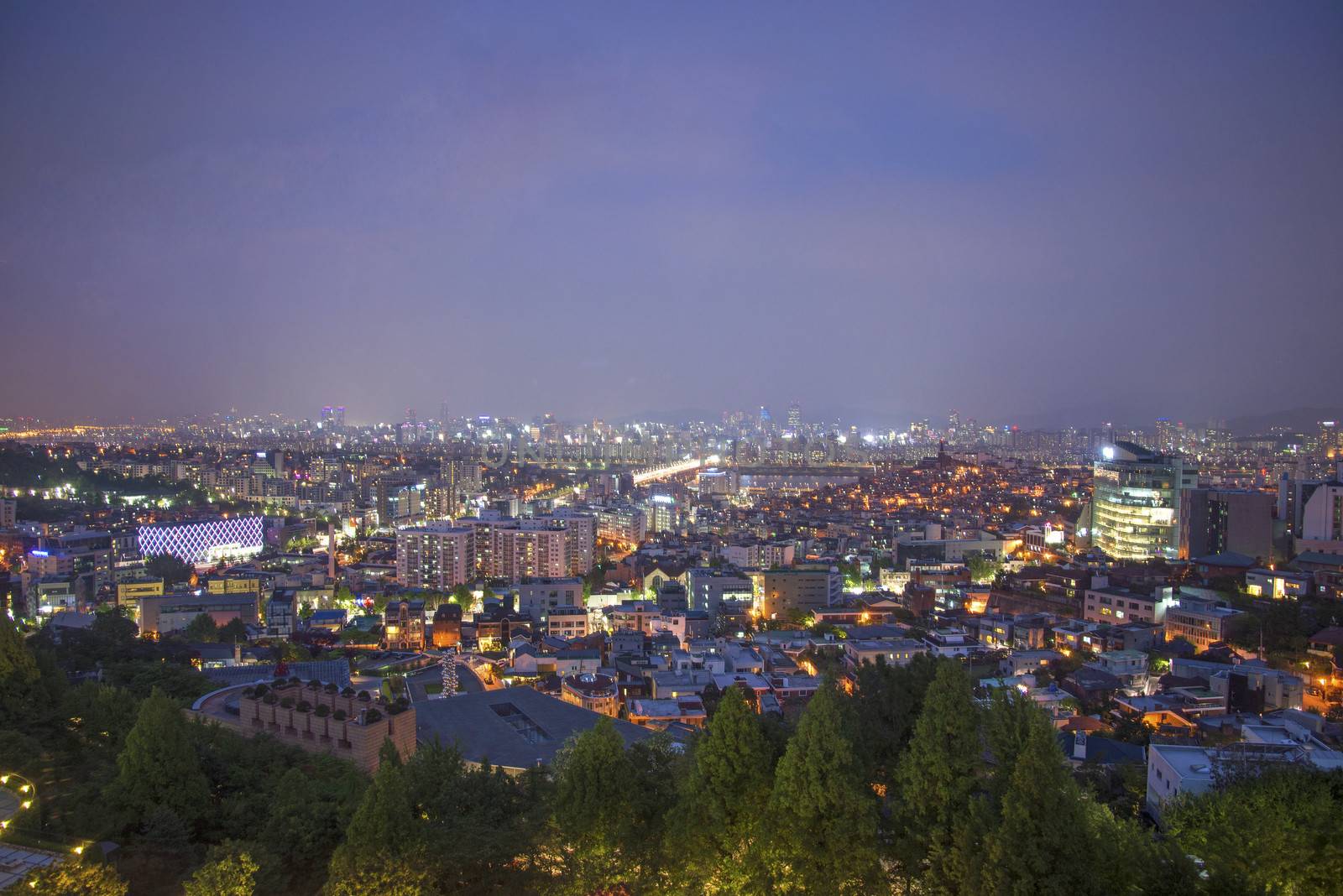 central seoul in south korea at night by jackmalipan