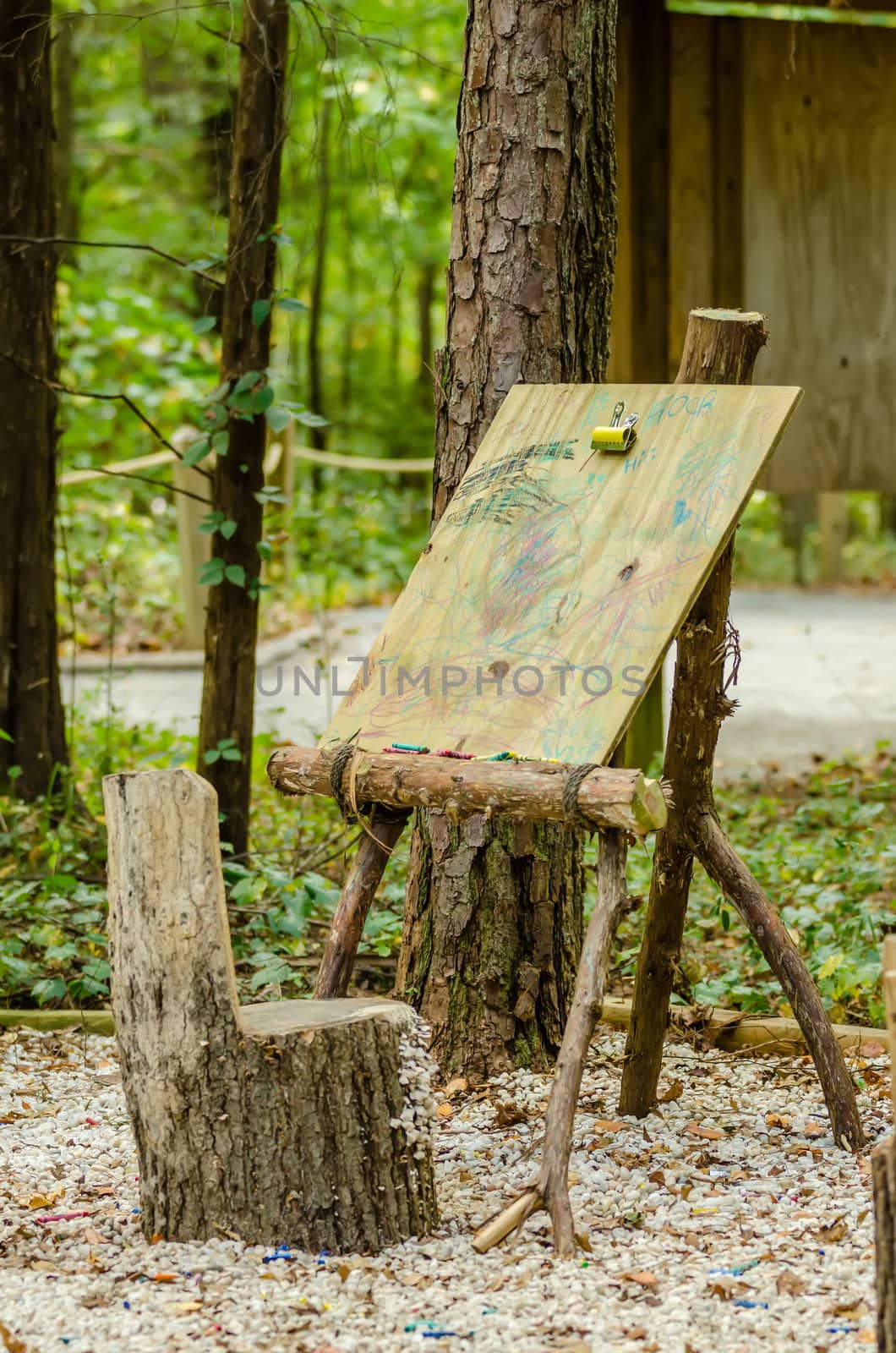 easel in forest by digidreamgrafix