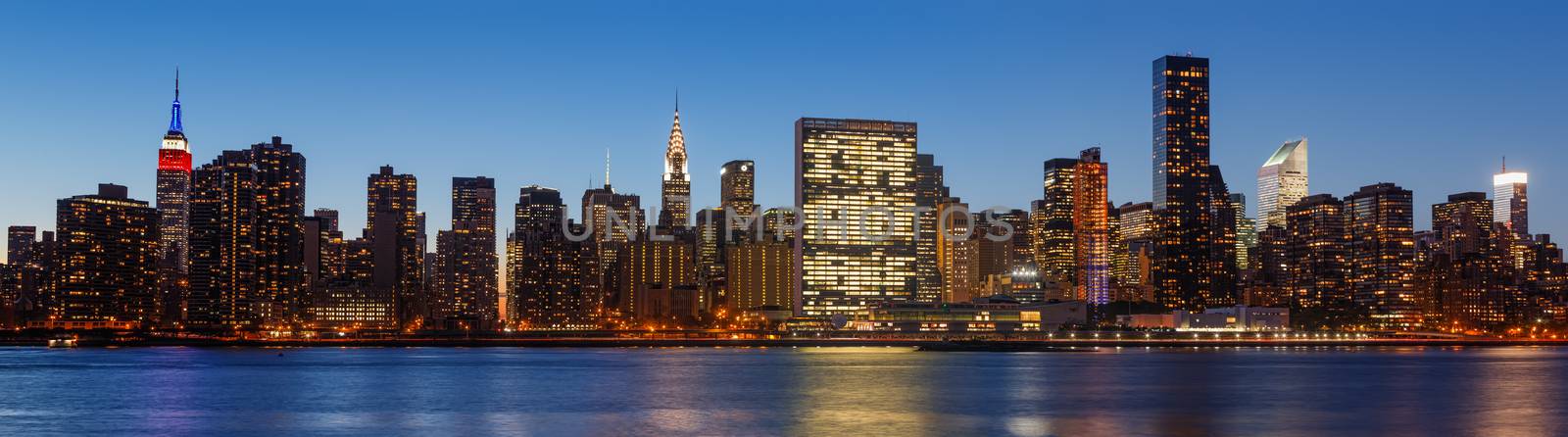 Late evening New York City skyline panorama by palinchak