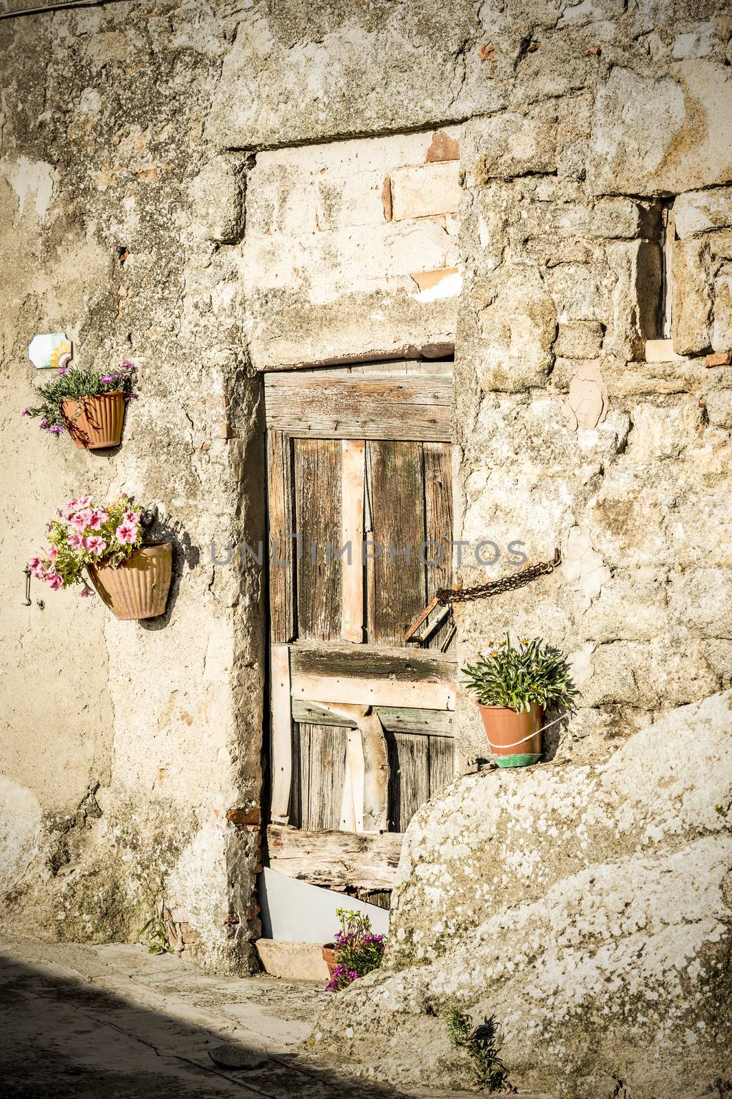 Picture of a door of a old house in tuscany, italy