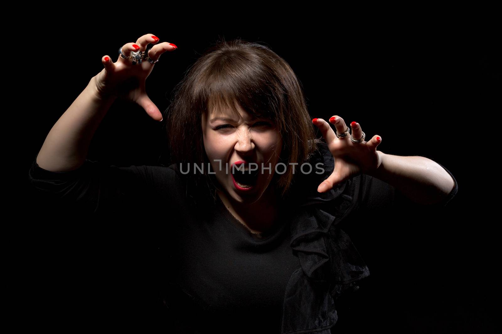 Woman throwing a temper tantrum by Discovod