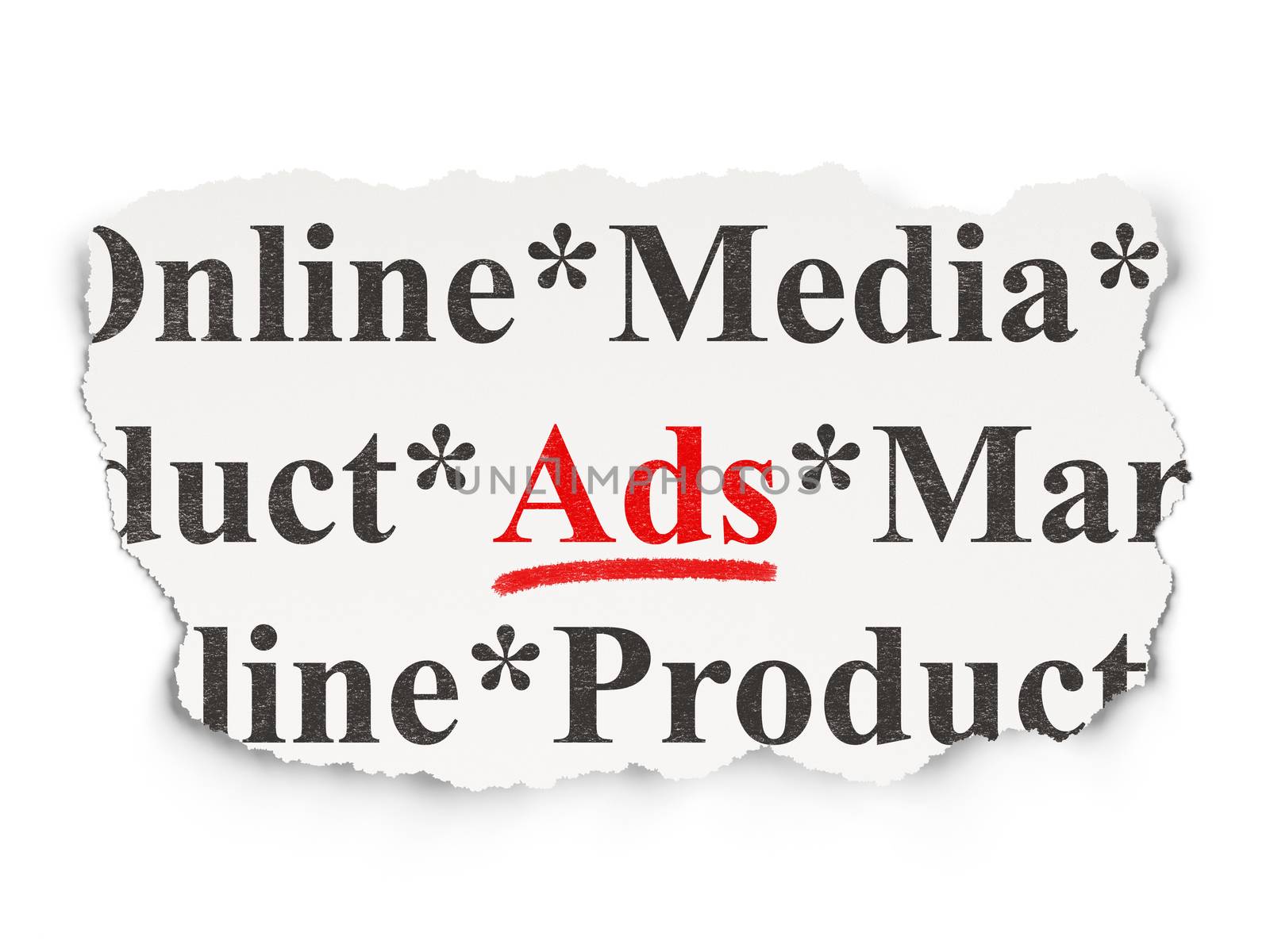 Marketing concept: Ads on Paper background by maxkabakov