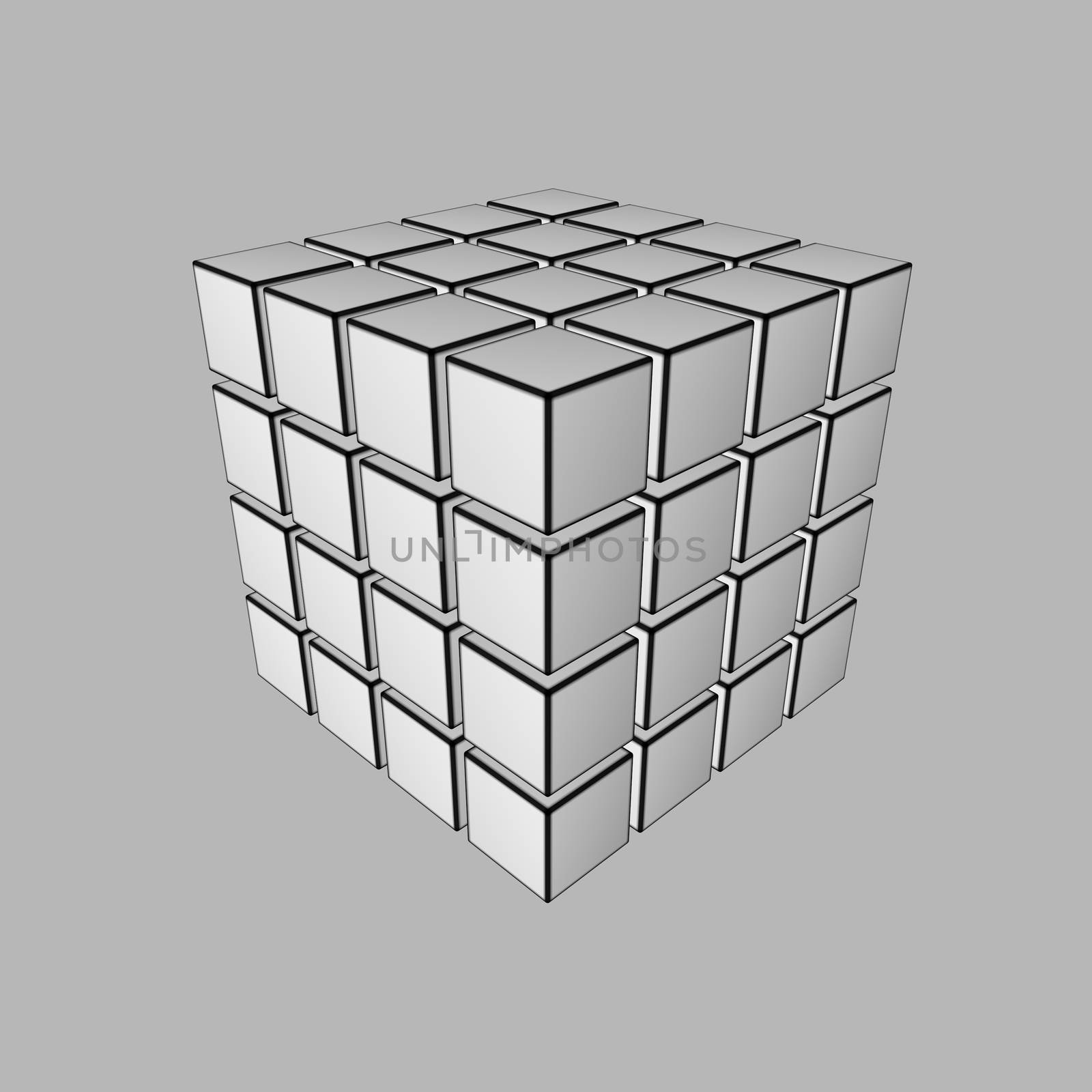 Puzzle cube isolated on white background