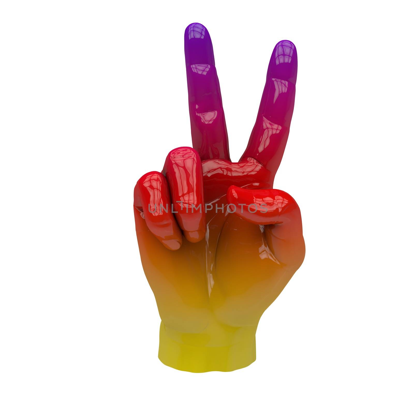 Hand sign gesture with the support of the spoken.