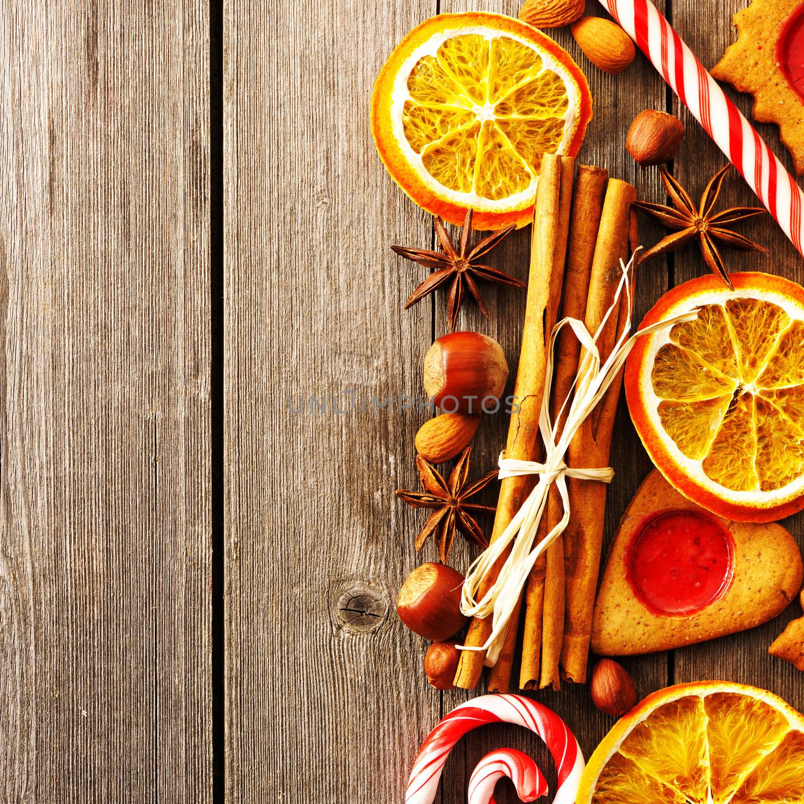 Christmas homemade gingerbread cookie and spices by haveseen