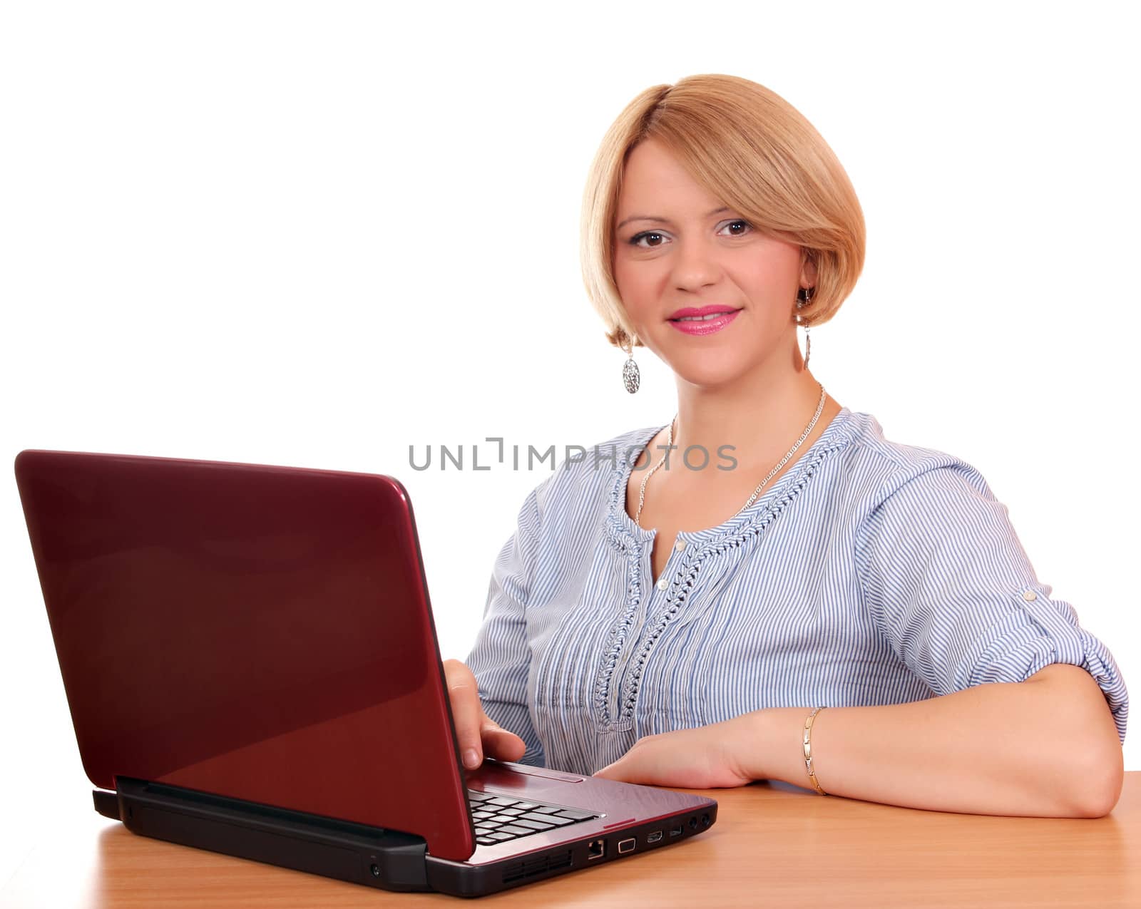 beautiful 30s woman with laptop by goce