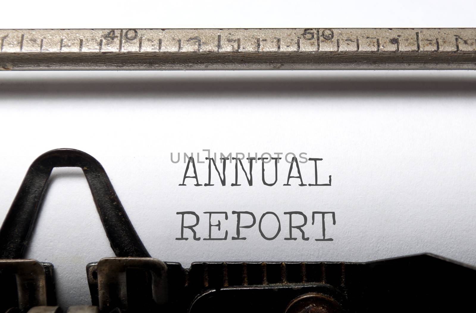 Annual report heading printed on a typewriter 