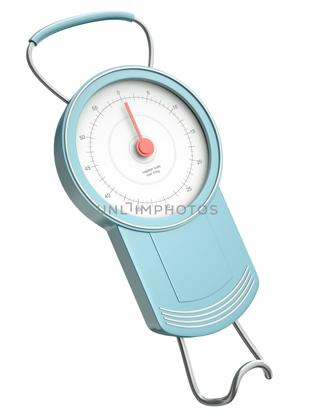 Portable luggage scales isolated on a white background. 3D render.