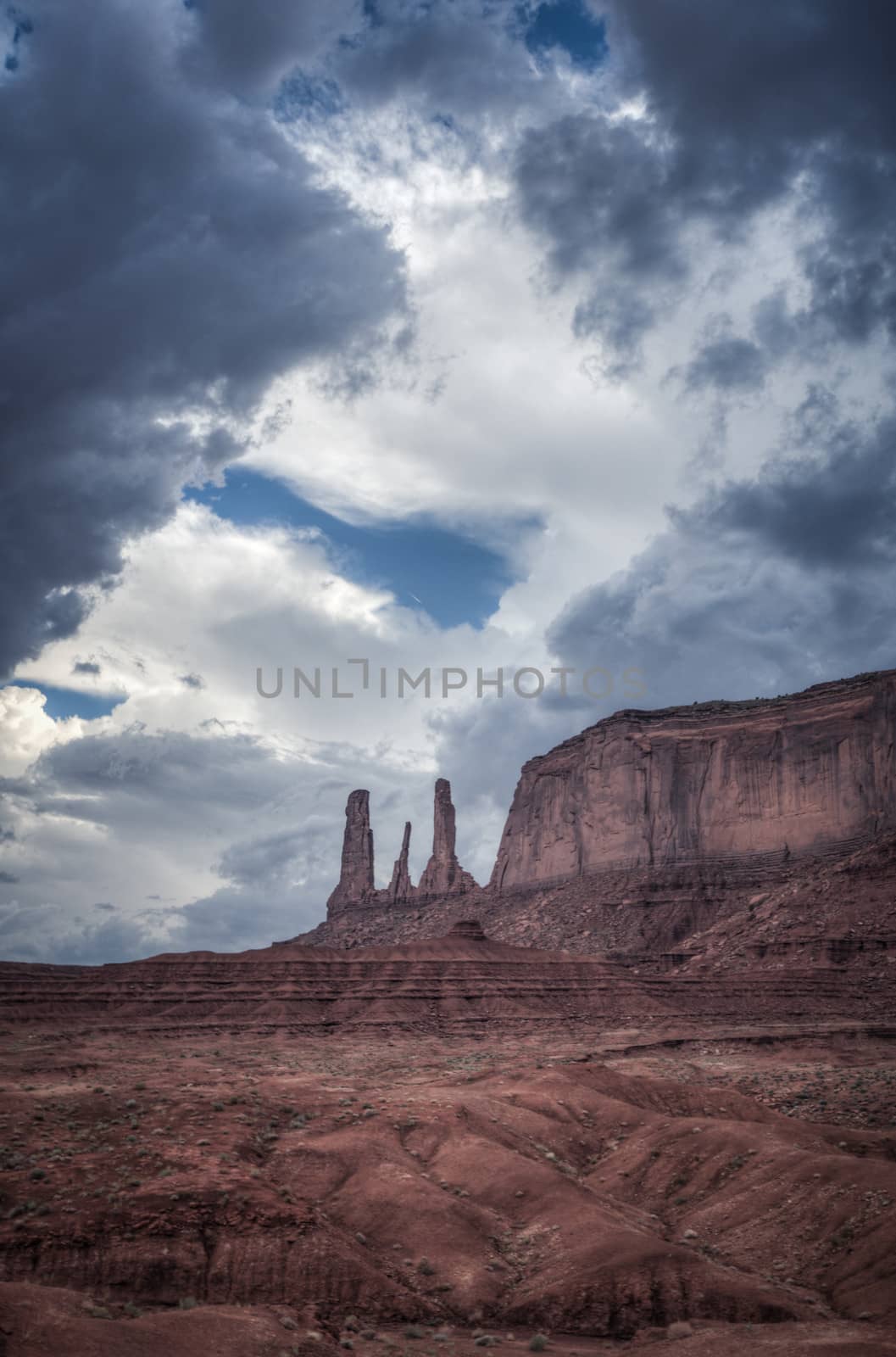 Monument Valley panorama. Panoramic view into Monument Valley near Kayenta navajo natunal park USA.