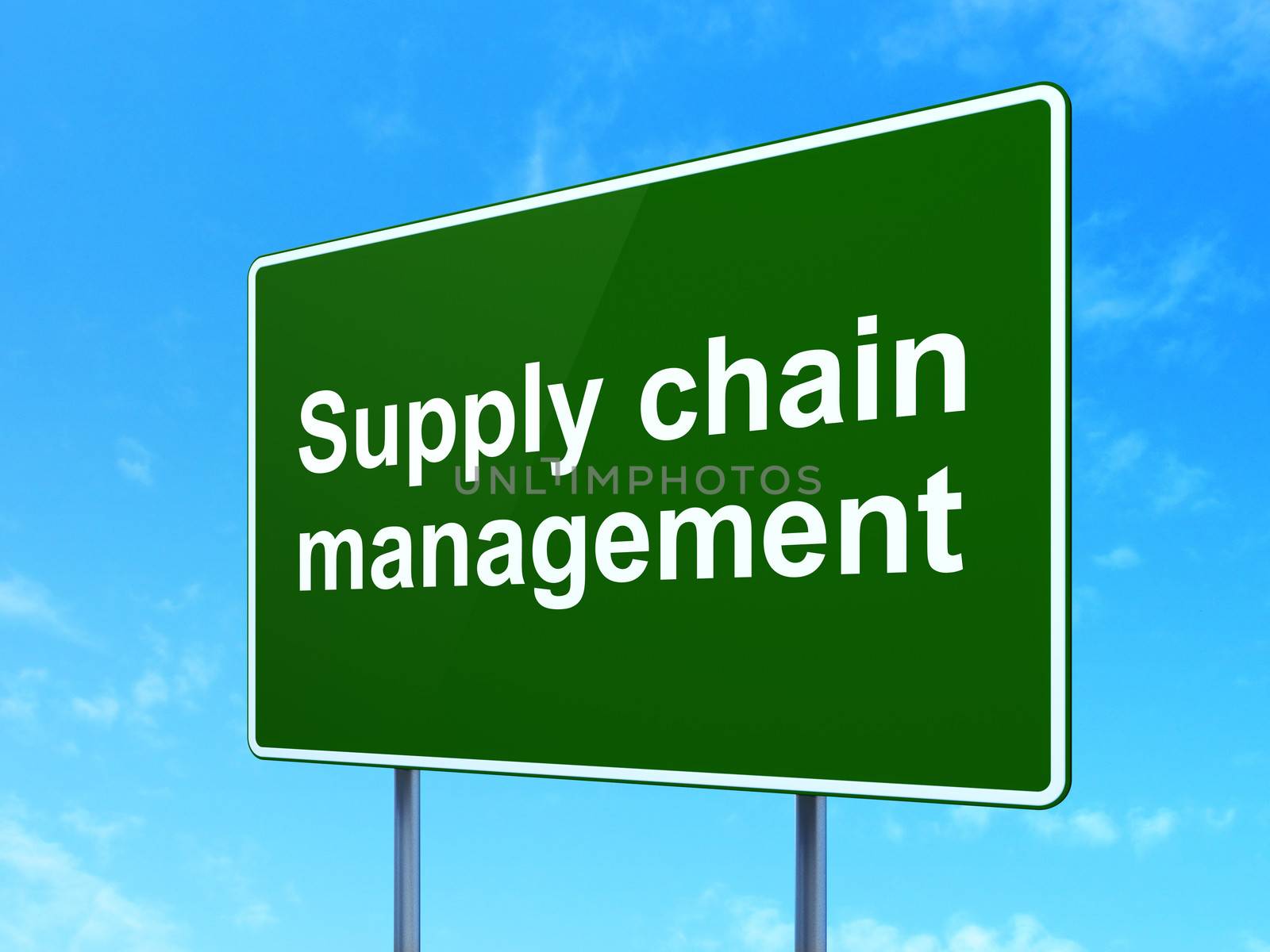 Advertising concept: Supply Chain Management on road sign background by maxkabakov