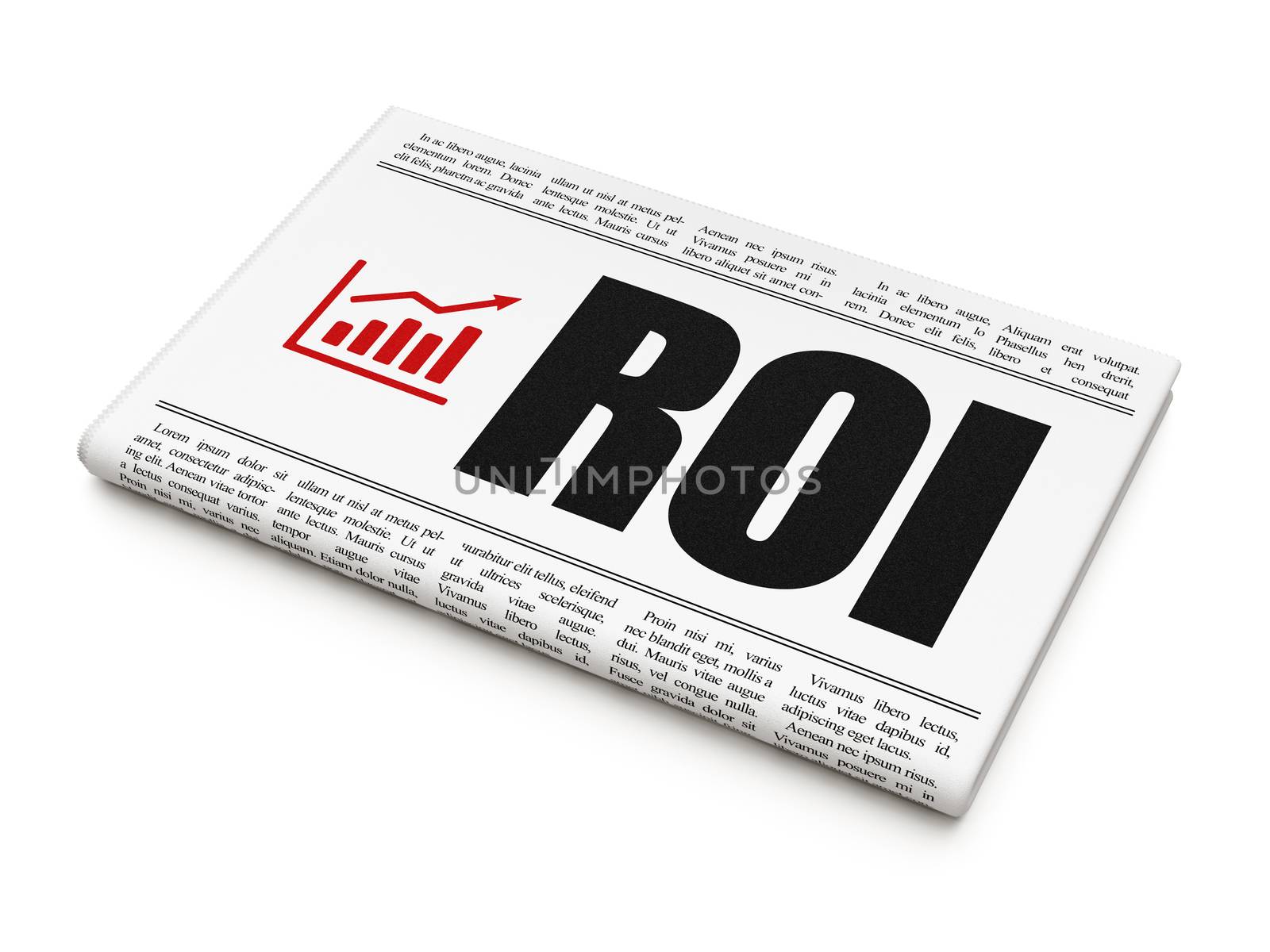 Business news concept: newspaper with ROI and Growth Graph by maxkabakov