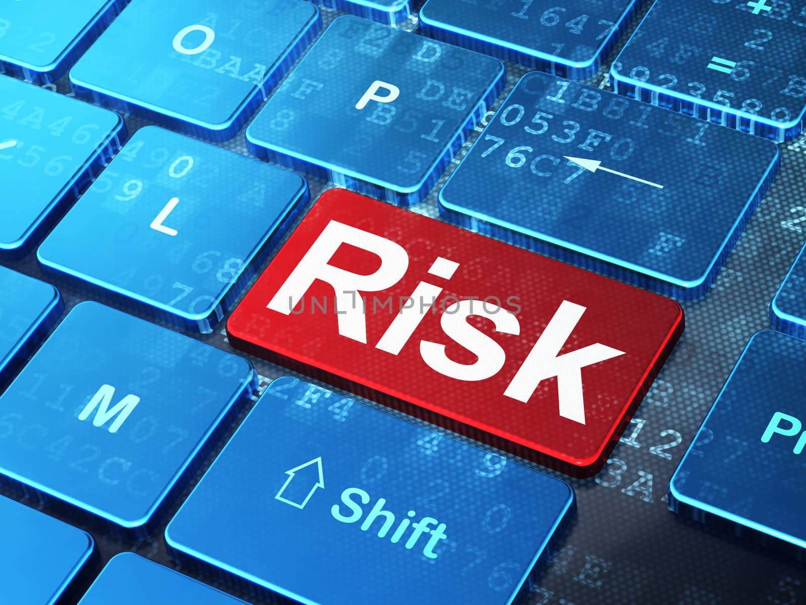 Business concept: Risk on computer keyboard background by maxkabakov