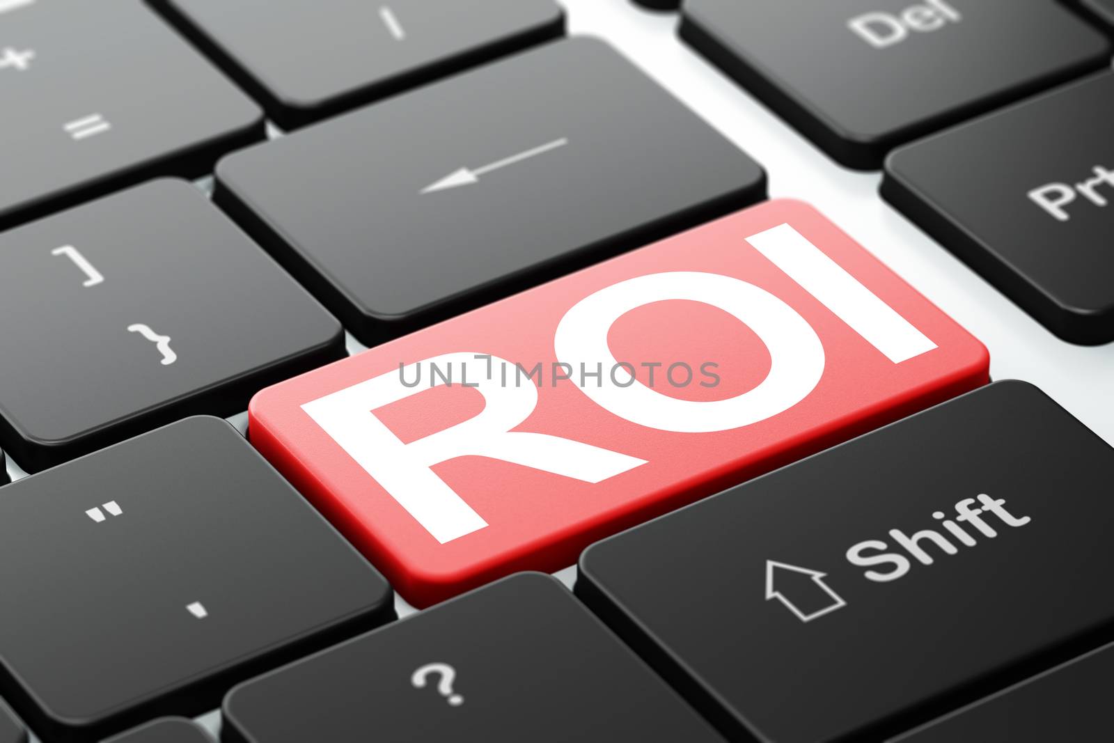 Business concept: ROI on computer keyboard background by maxkabakov