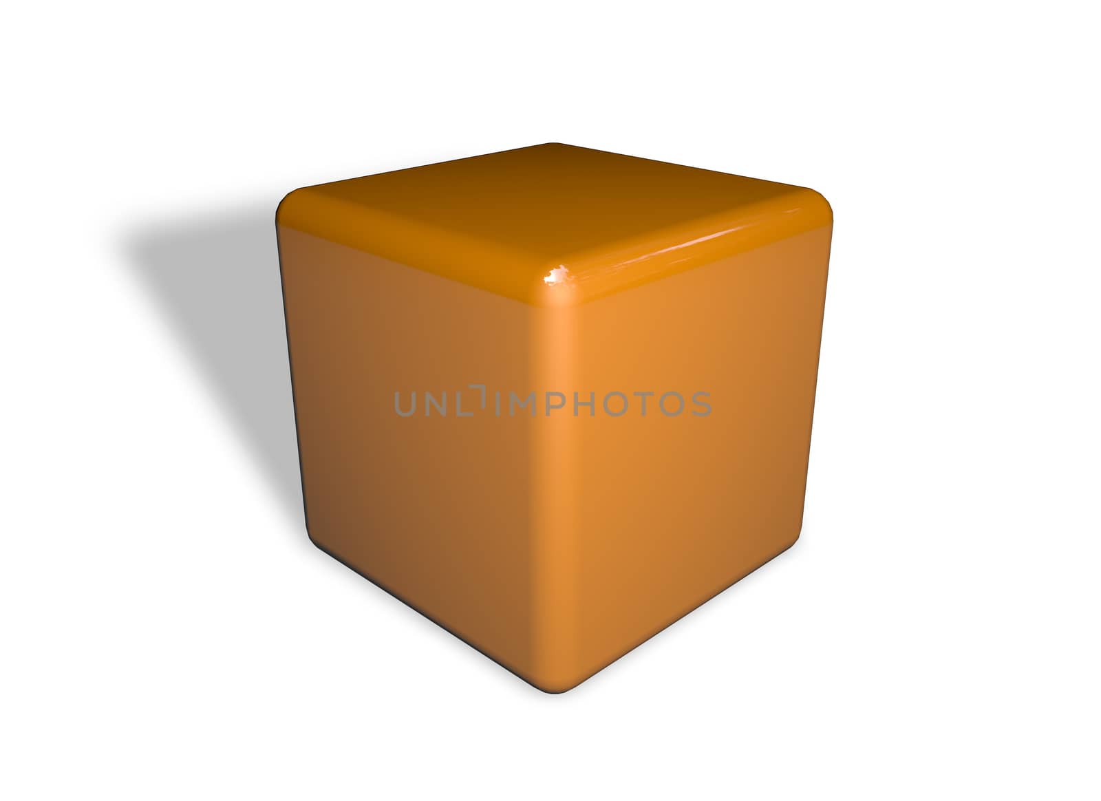 Cube on white background by xizang