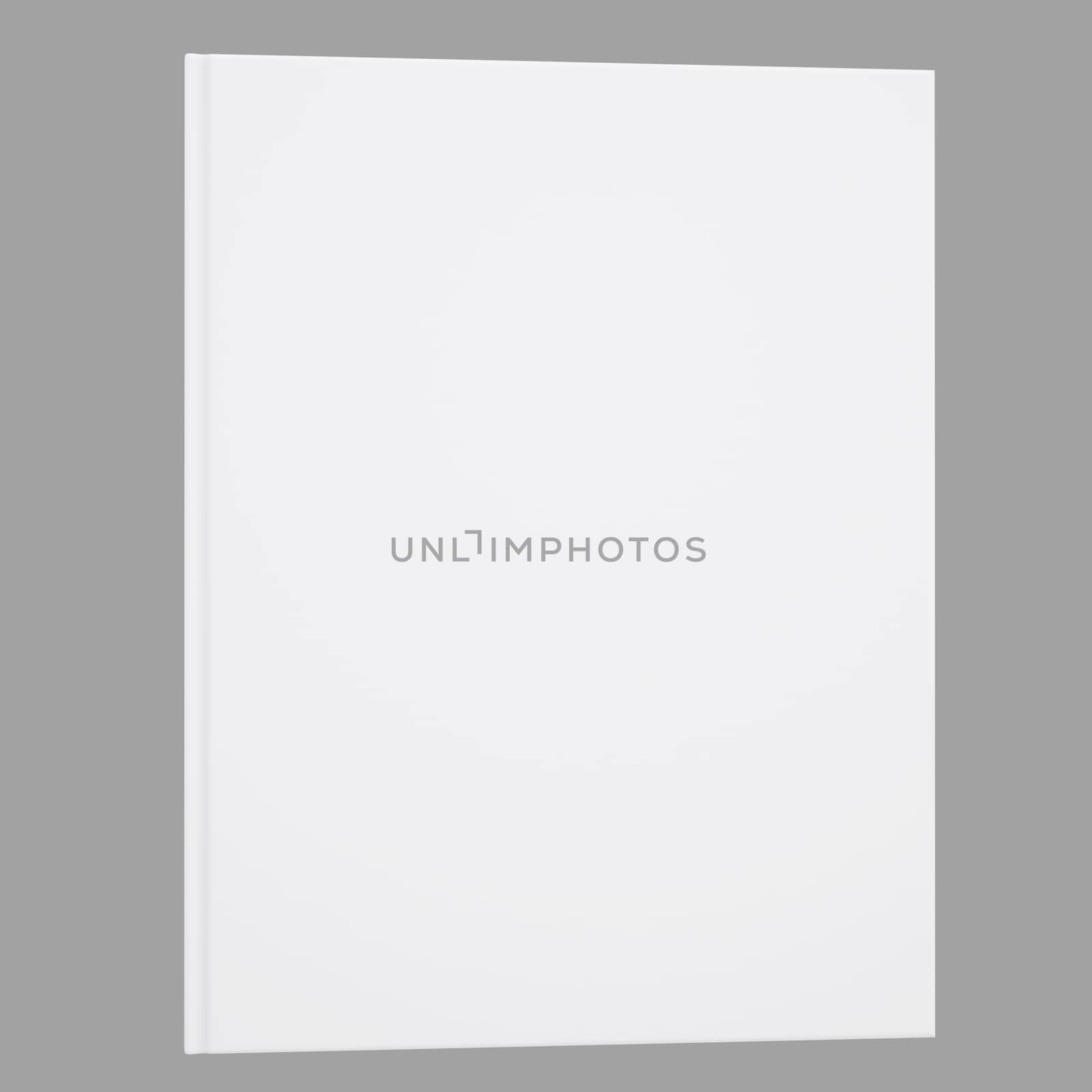 A white of book. Isolated render on a gray background