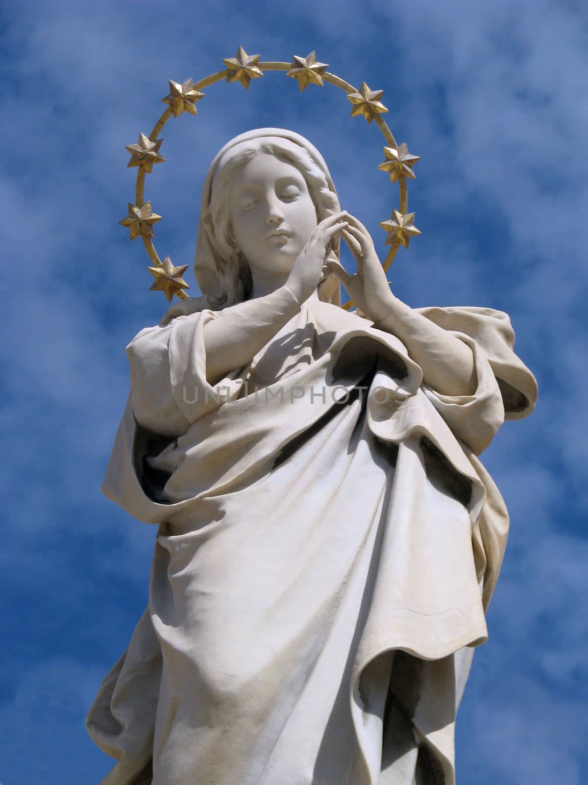 A marble statue of The Immaculate Conception in Cospicua - Malta.