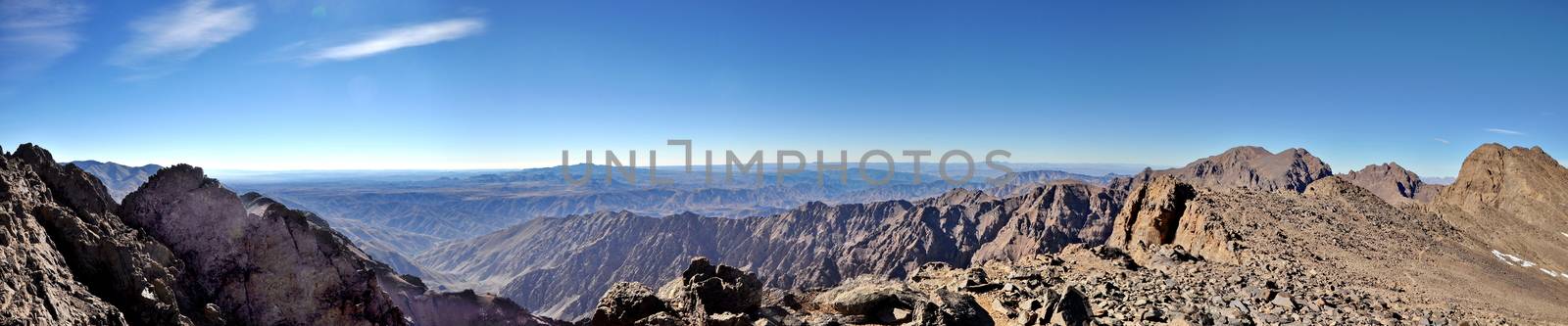 Panoramic view from Mount Toubkal (4,167 metres), Morocco by anderm