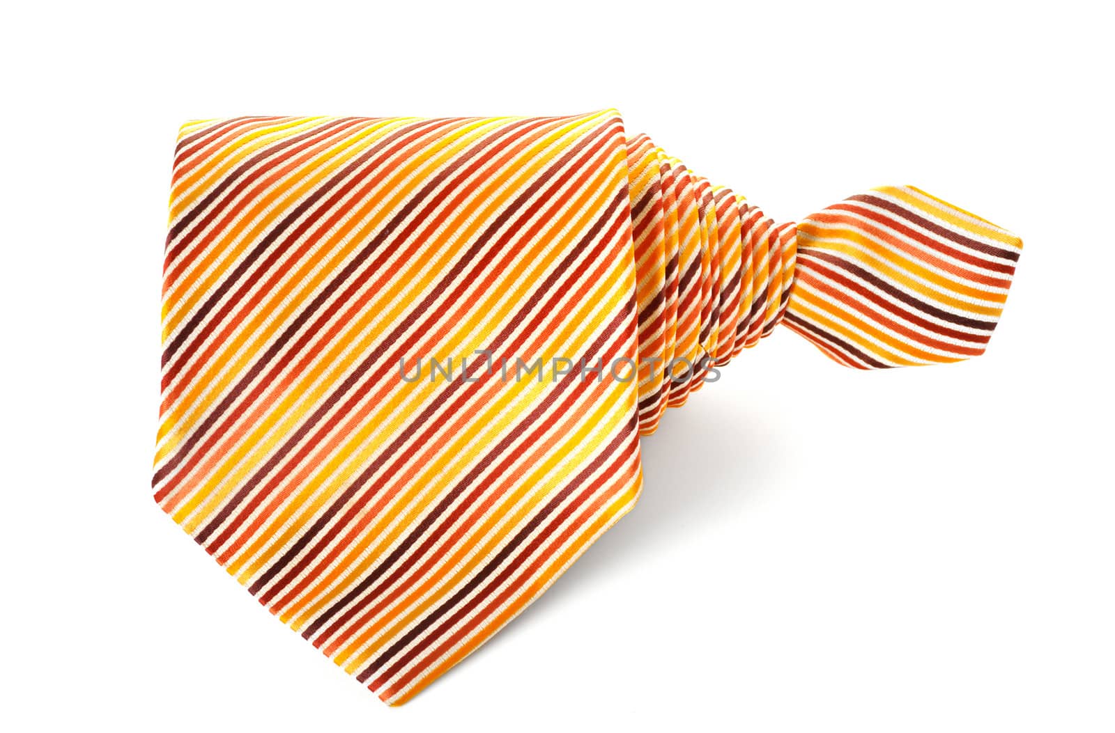 Business tie arranged on white background