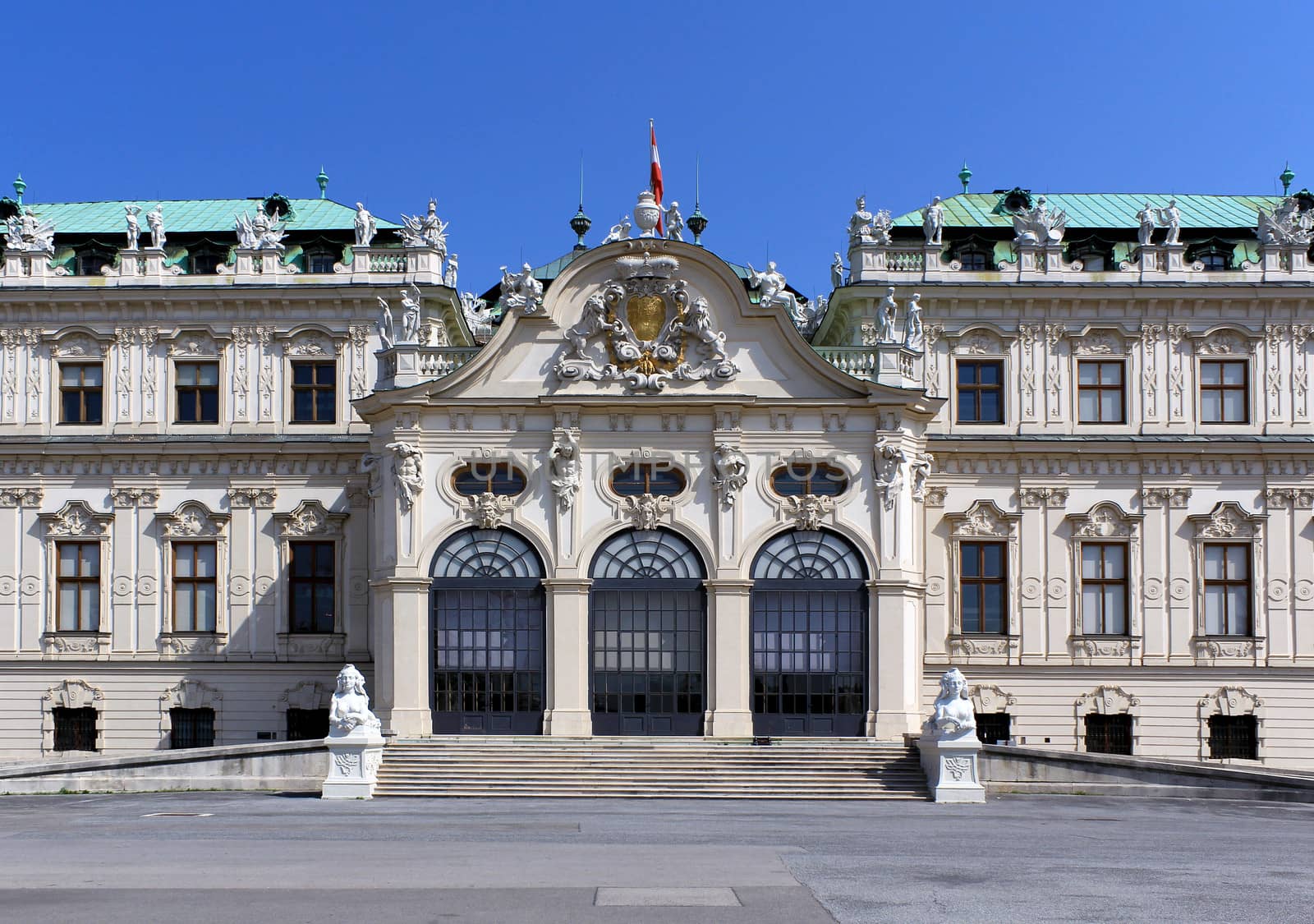 Belvedere Palace Facade, Vienna, Austria.