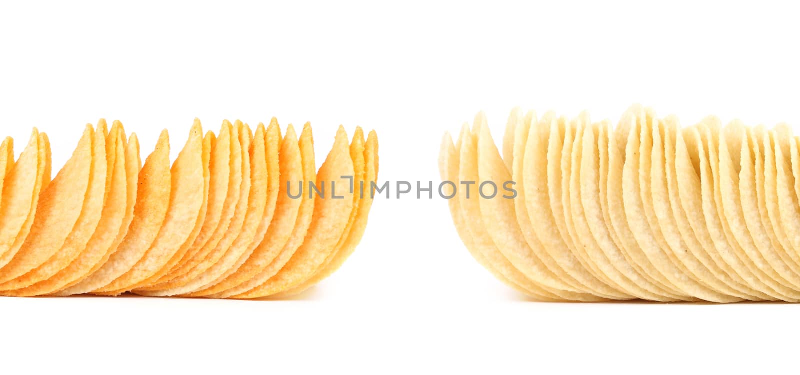 Potato chips. Dark and light. Frame. by indigolotos
