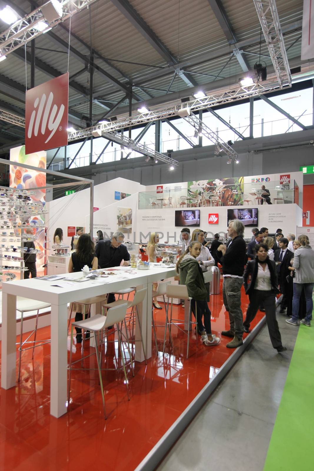 People visit Made in Italy food productions at Tuttofood 2013, World Food Exhibition during Food Week in Milano, Italy.